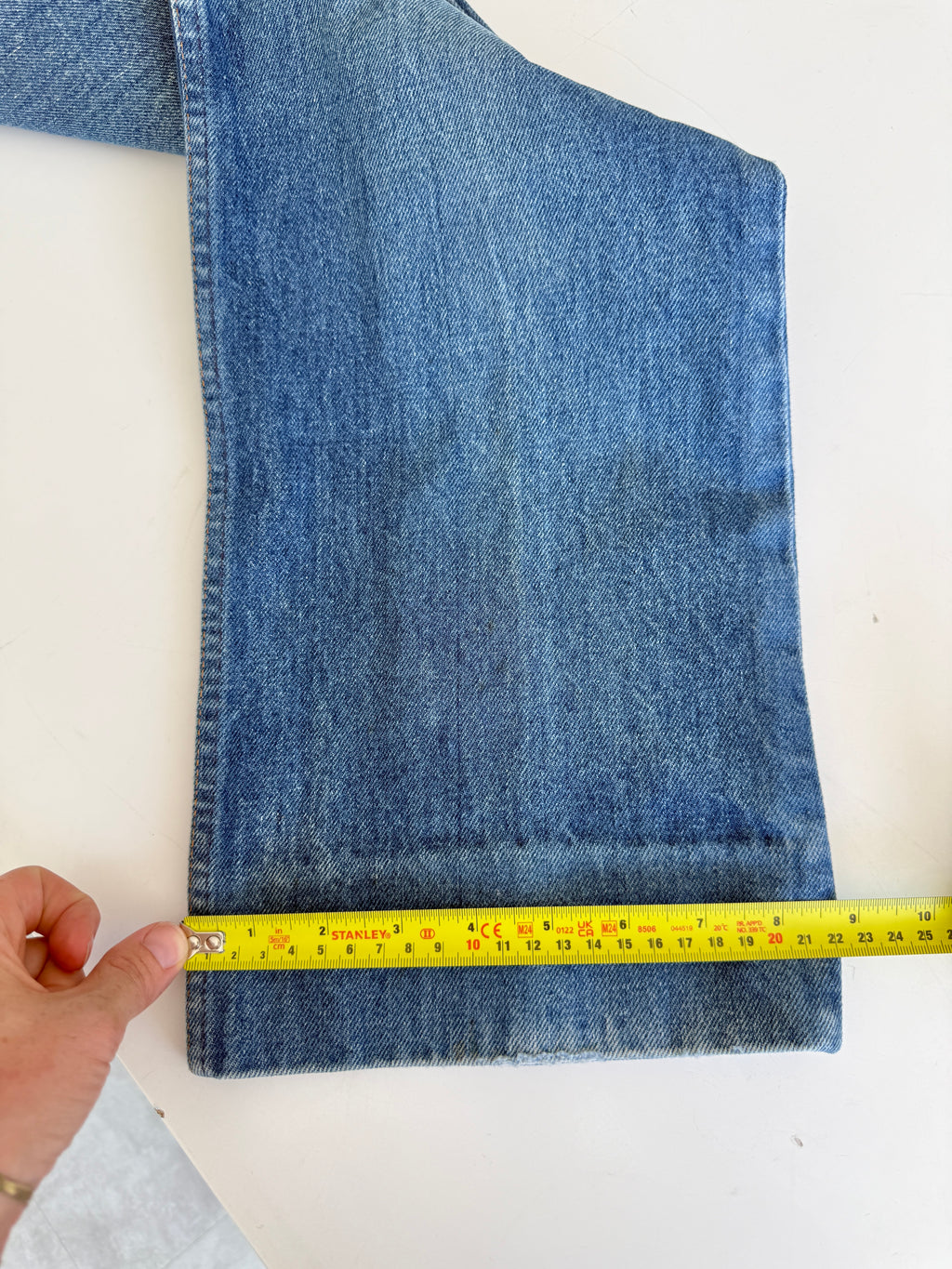 W34 L29 vintage Levis 603 33/34” measured waist dark blue faded whiskers  70s 603s
