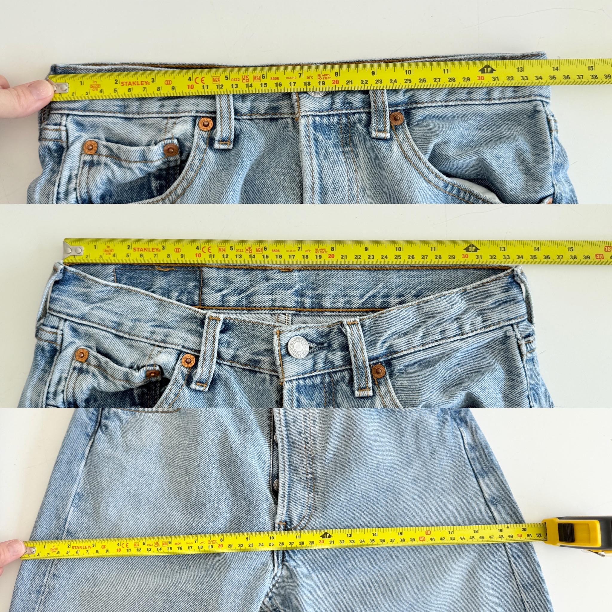 W27 L29 Levis 501 vintage 26-27” measured waist light faded blue 501s made in France 90s