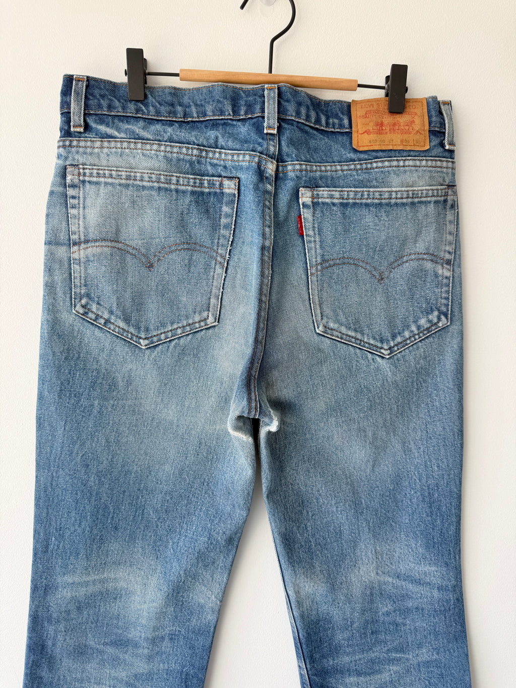 W34 L29 vintage Levis 603 33/34” measured waist dark blue faded whiskers  70s 603s