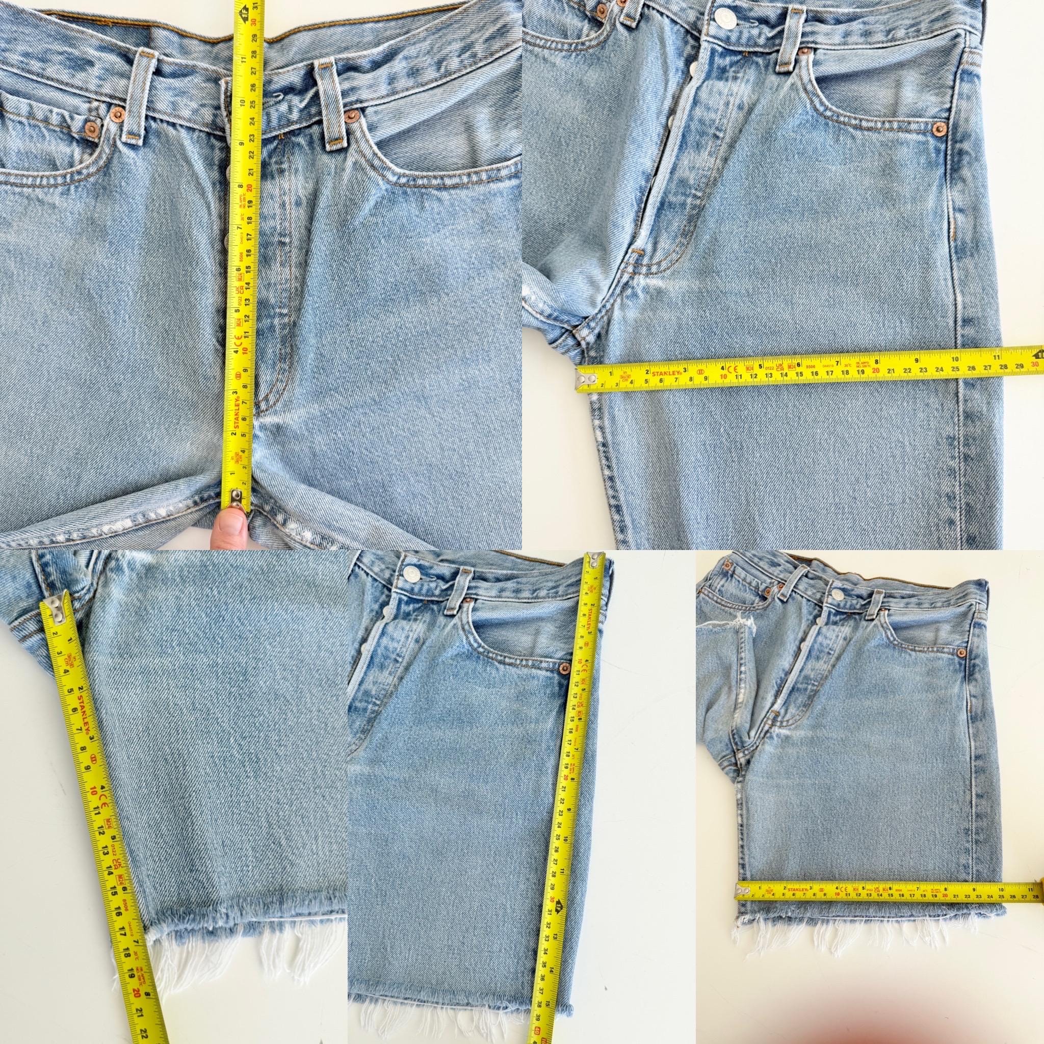 w27 Levis 501 vintage shorts 26-27” waist light blue 501s made in 90s cut shorts (mayuk)