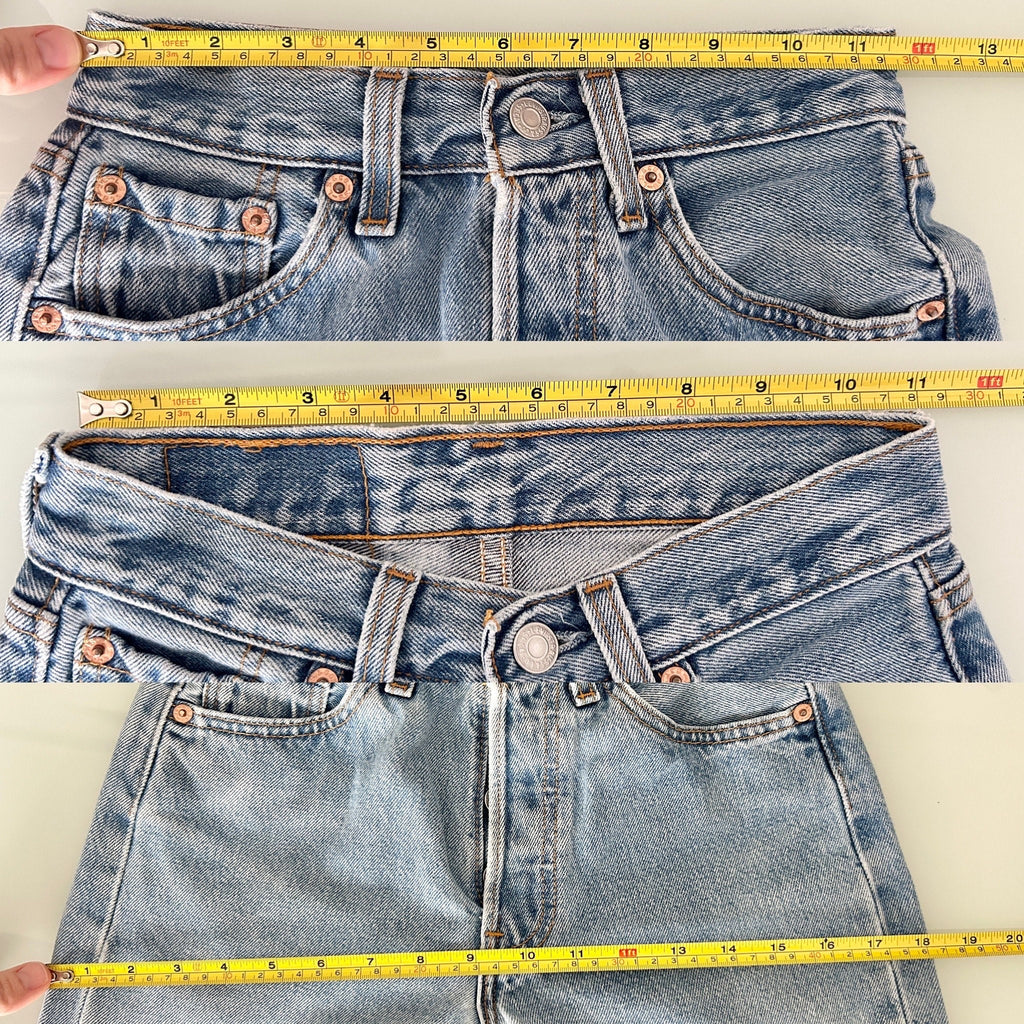 Levis 501 vintage w23 L31 Levi’s medium faded blue made in USA 90s straight leg 501 vintage Levi’s 501 for women