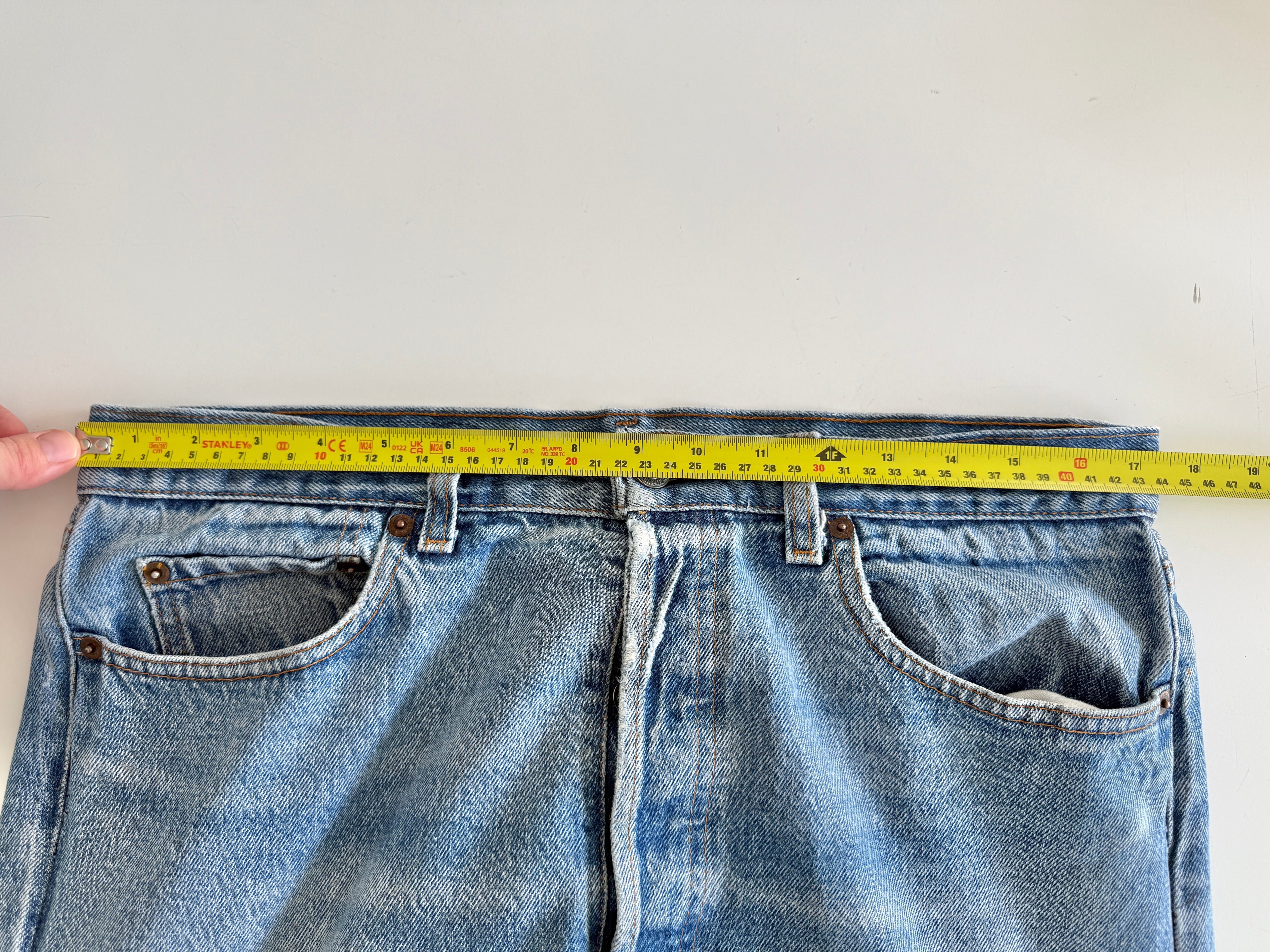 W34 L30 vintage Levis 501 33-34” measured dark faded blue denim 80s Levi’s 501s USA