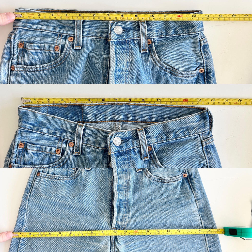 Levis 501 vintage w27 L33 Levi’s medium blue shade made in USA 90s straight leg jeans 501 vintage 26”/27” waist tbcengland