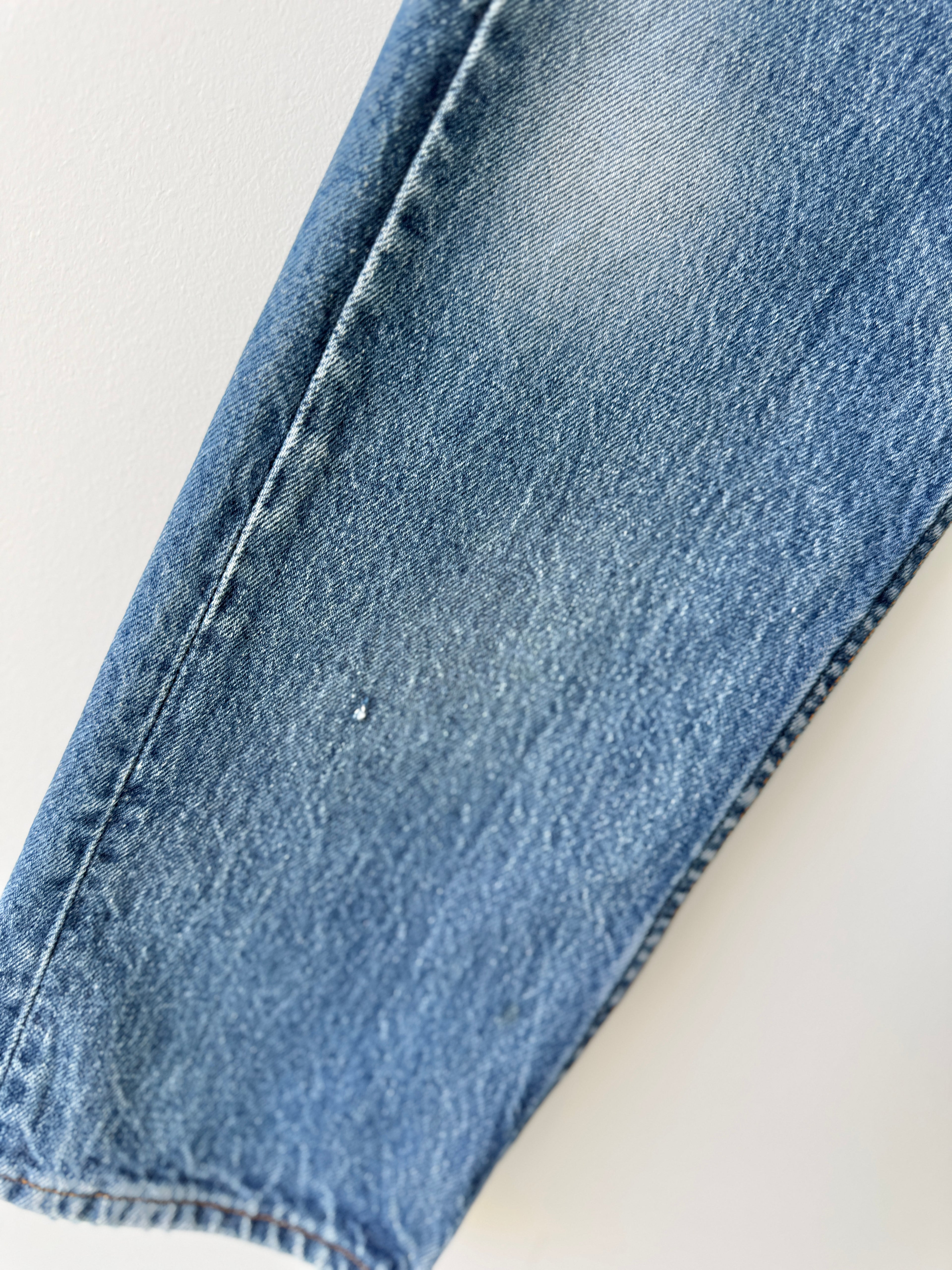 W29 L30 vintage Levis 501 27-29” measured dark faded blue 80s USA Levi’s 501s