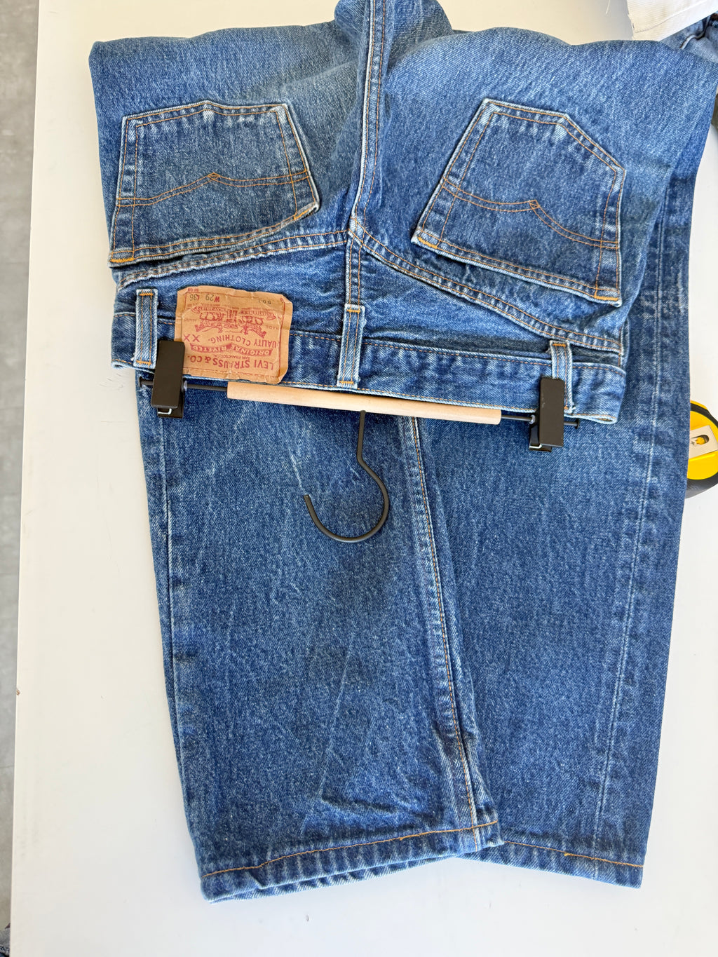 W26 L27 vintage Levis 501 25/26” measured raw blue 80s USA 501s slim hips