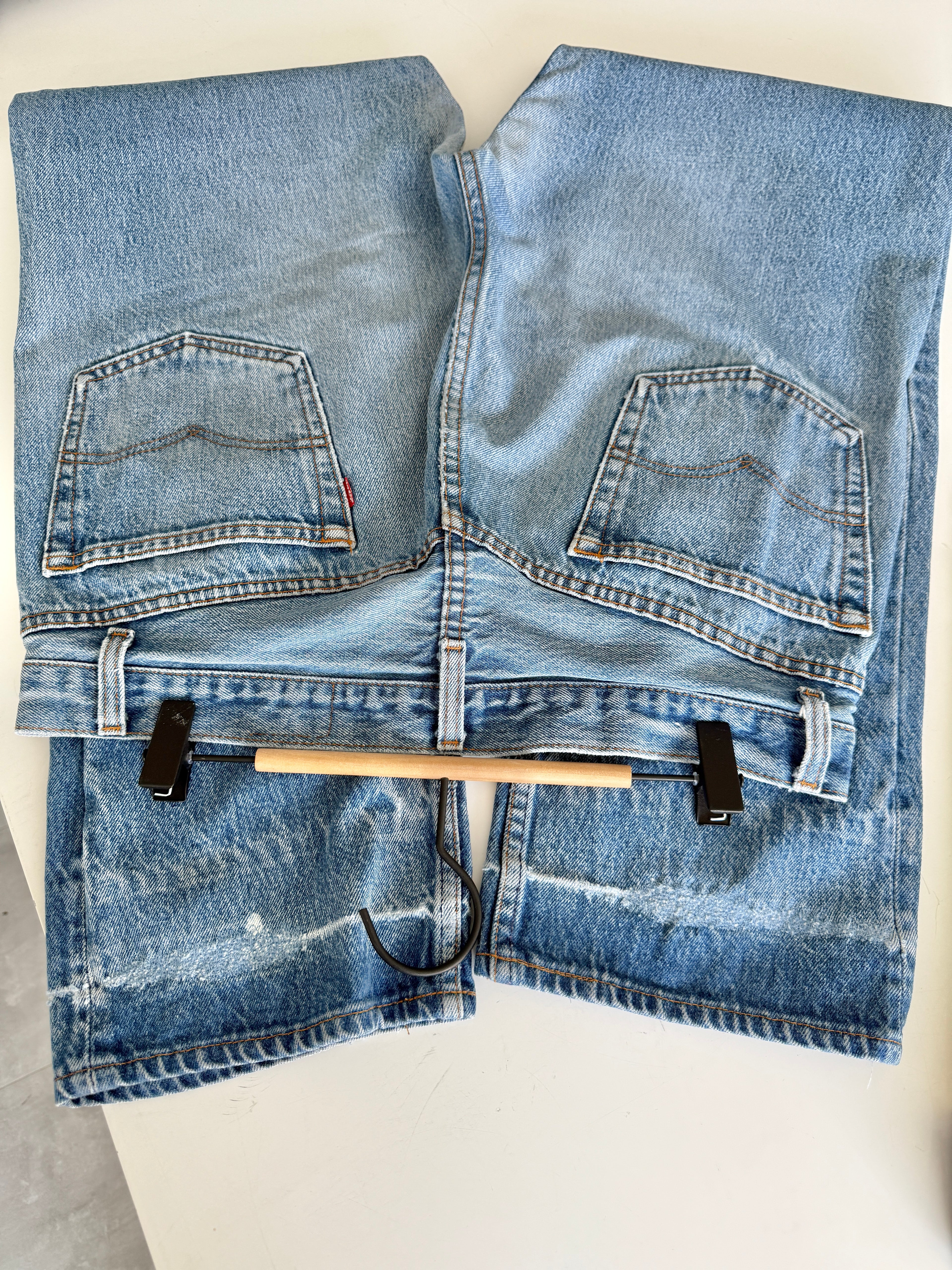 W34 L30 vintage Levis 501 33-34” measured dark faded blue denim 80s Levi’s 501s USA