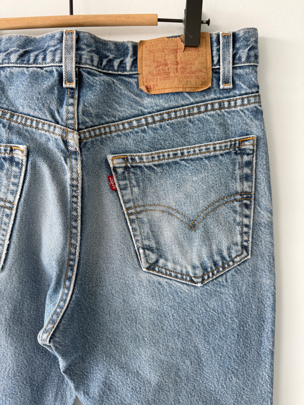 W30 L30 vintage Levis 517 30” measured waist dark faded blue 517s amazing Wallet mark