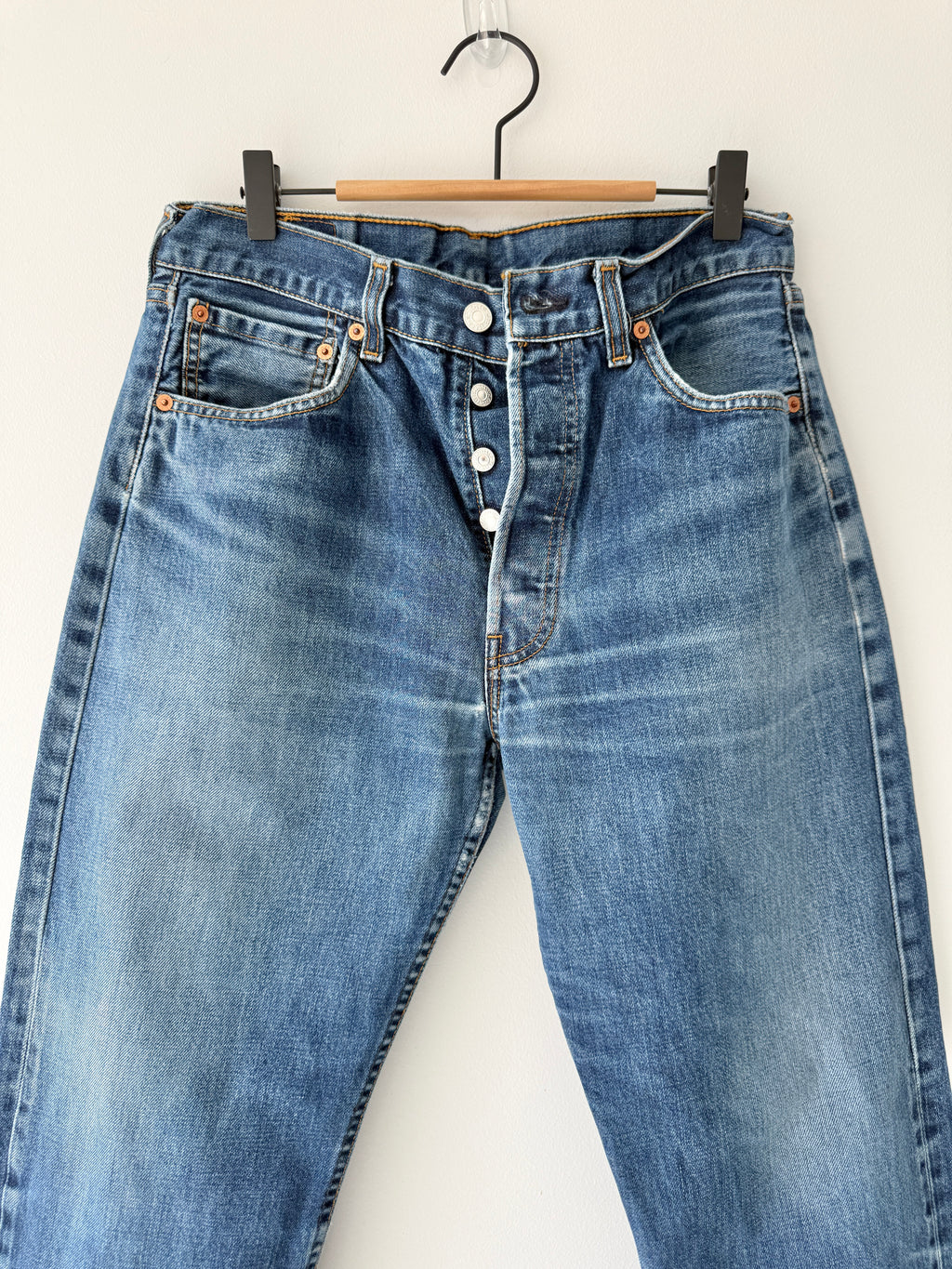 W30 L29 vintage Levis 501 29/30” measured waist faded dark blue 501s Y2K denim