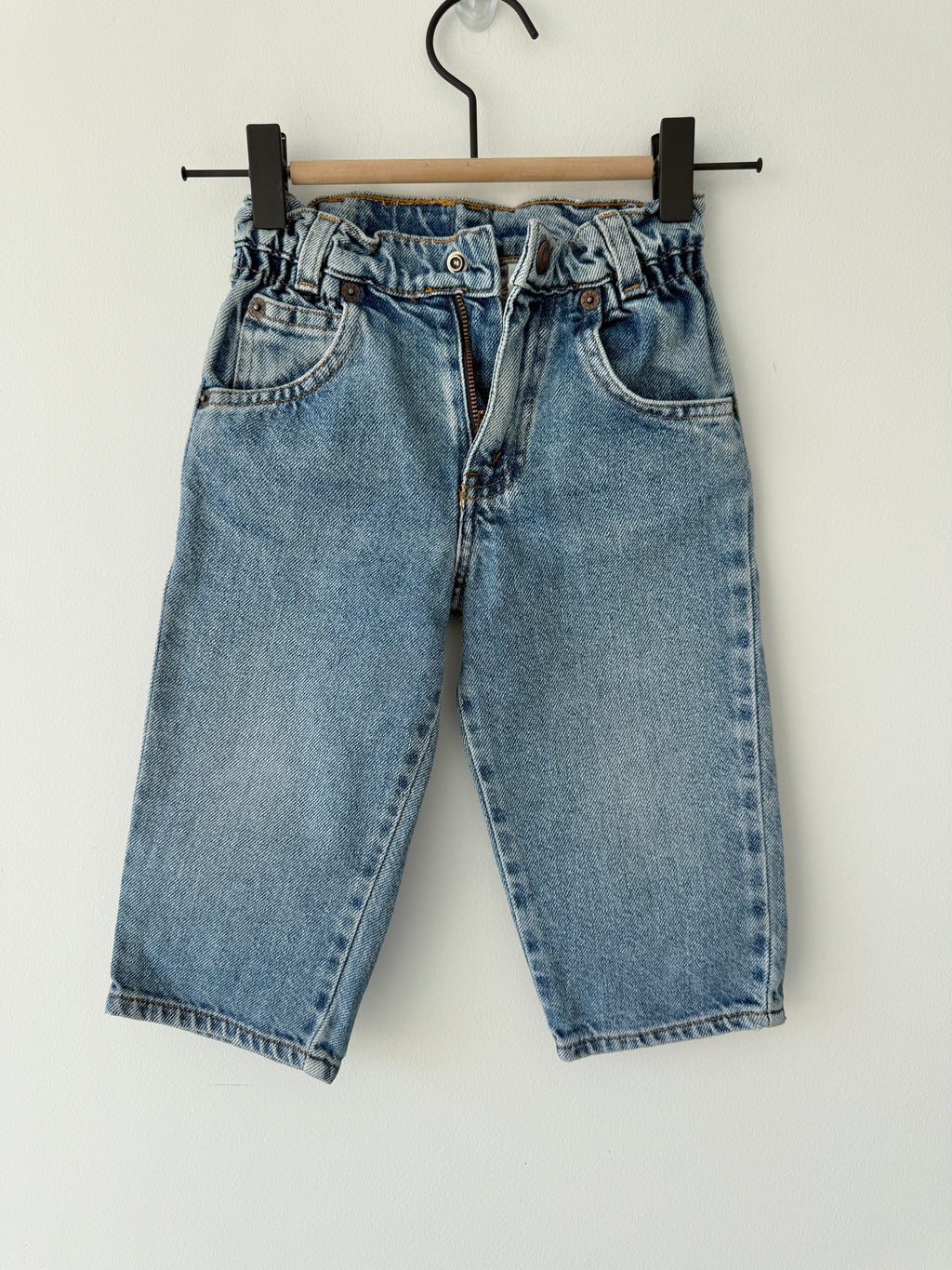 Kids Age 24 months vintage Levis 17” measured waist medium blue faded 90s denim
