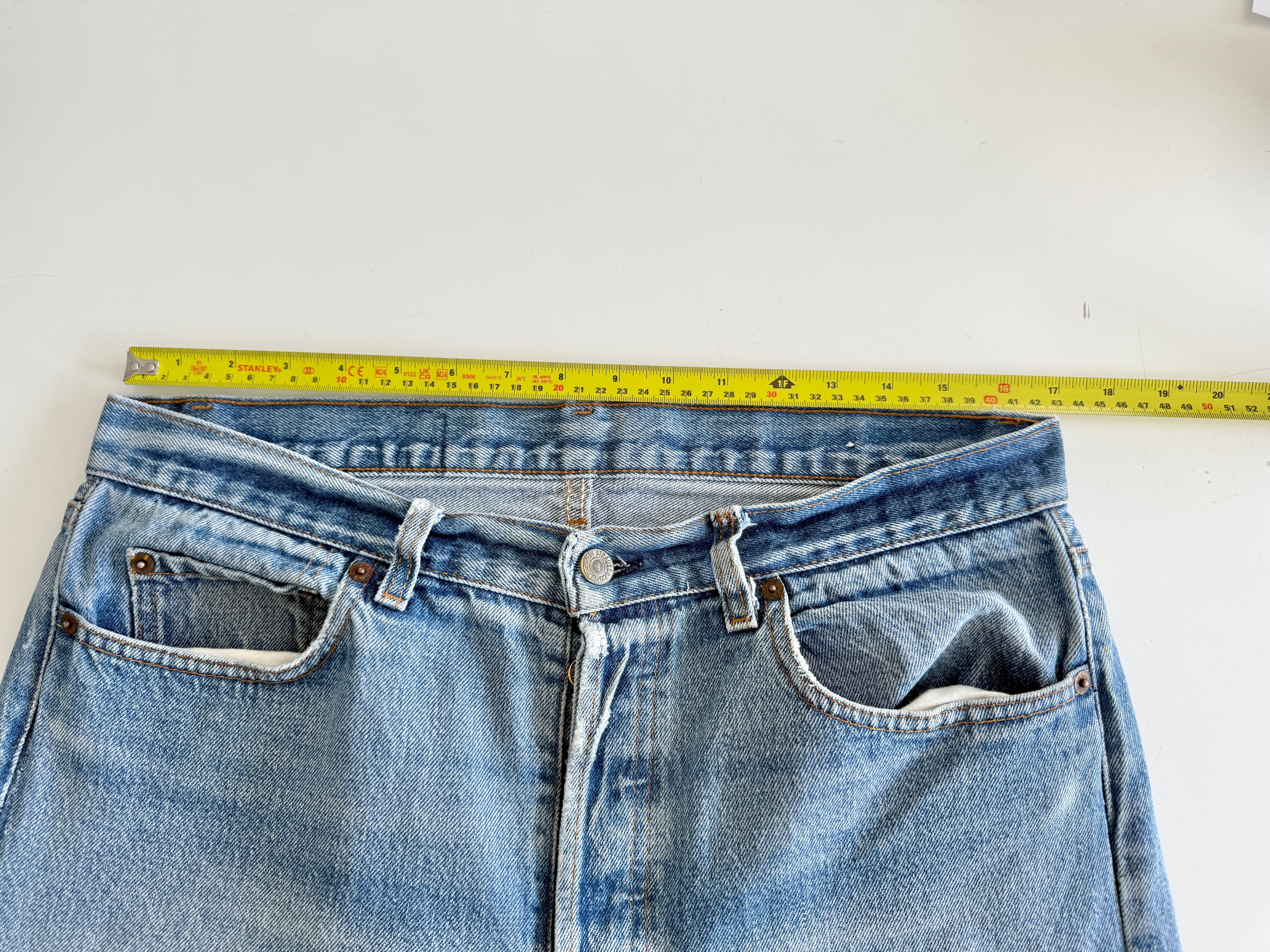 W34 L30 vintage Levis 501 33-34” measured dark faded blue denim 80s Levi’s 501s USA