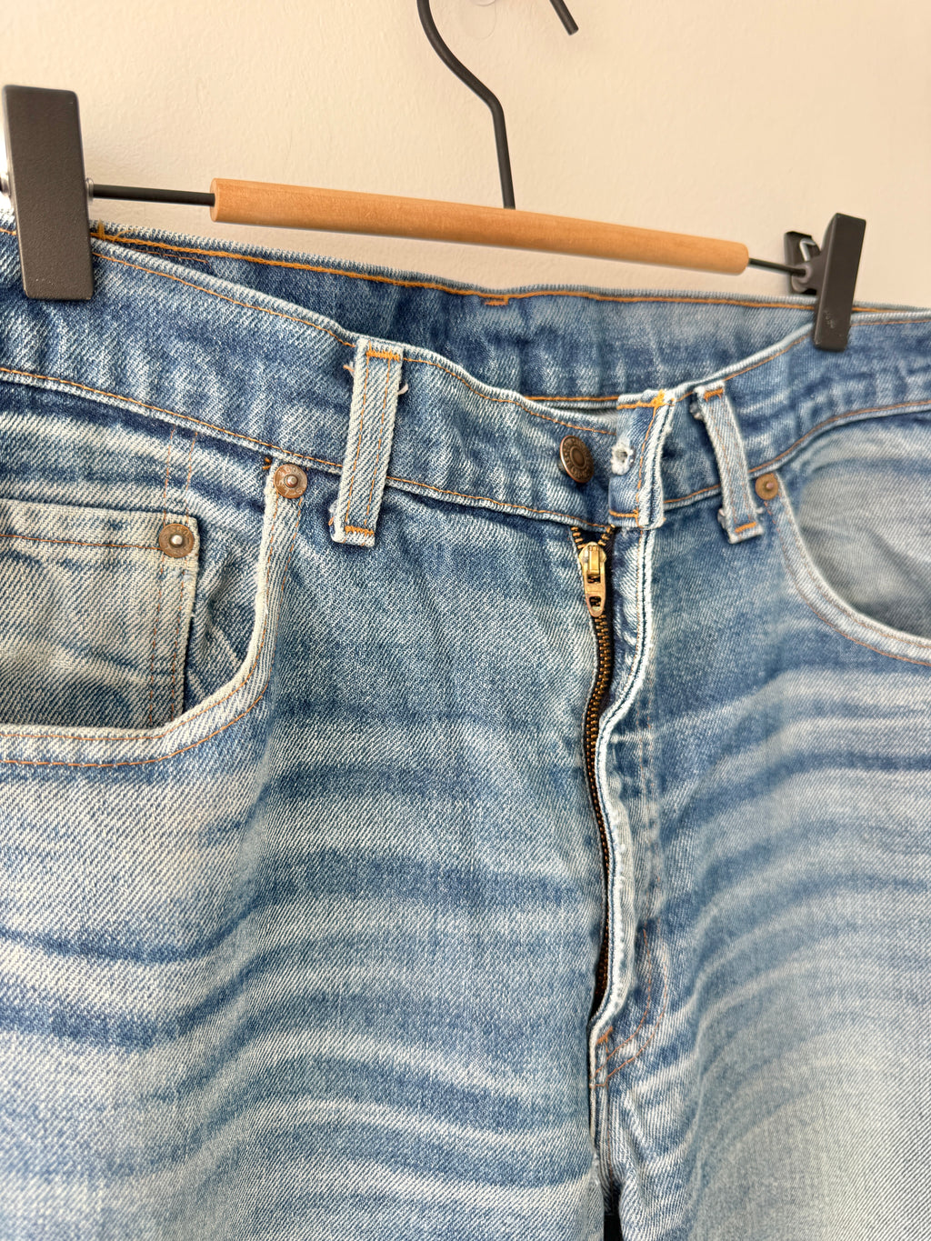 W34 L29 vintage Levis 603 33/34” measured waist dark blue faded whiskers  70s 603s
