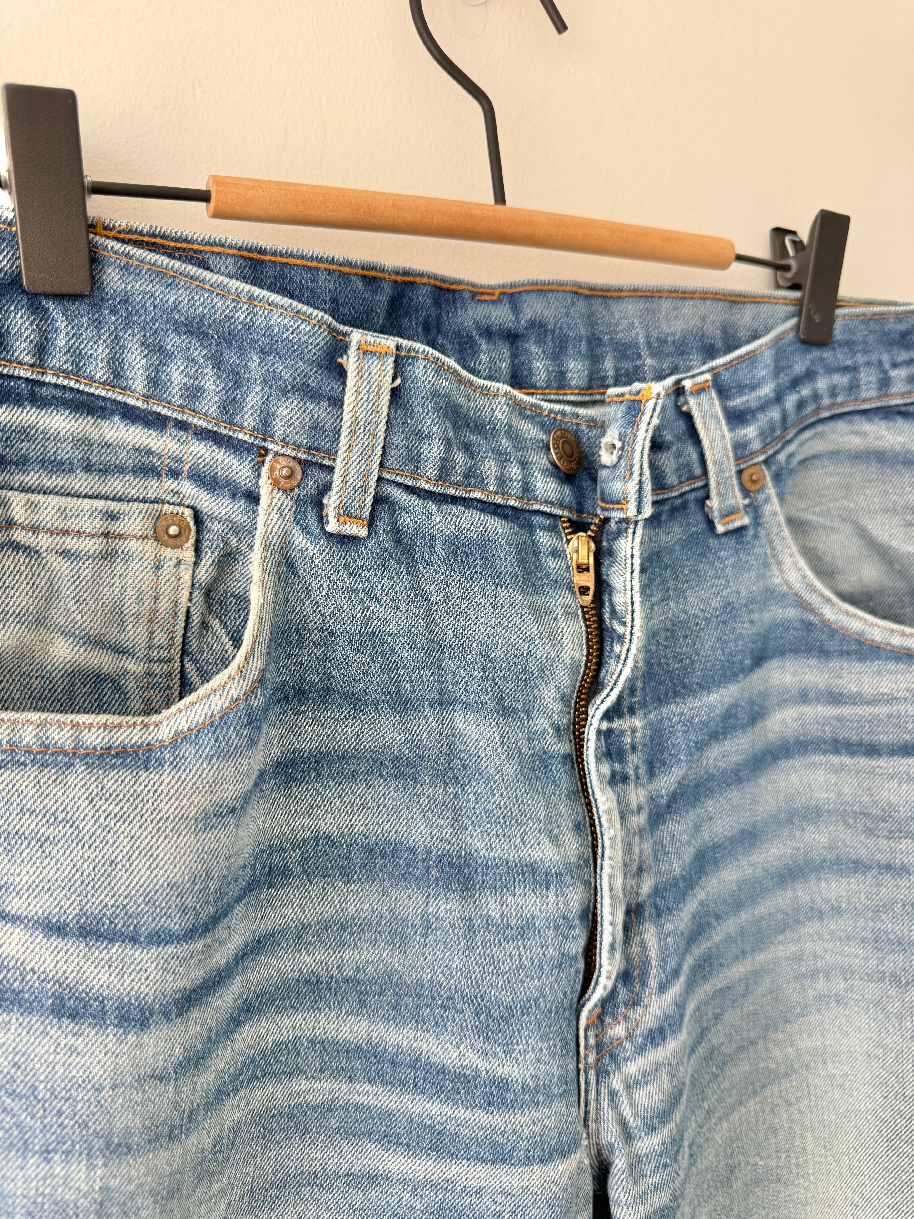 W34 L29 vintage Levis 603 33/34” measured waist dark blue faded whiskers  70s 603s