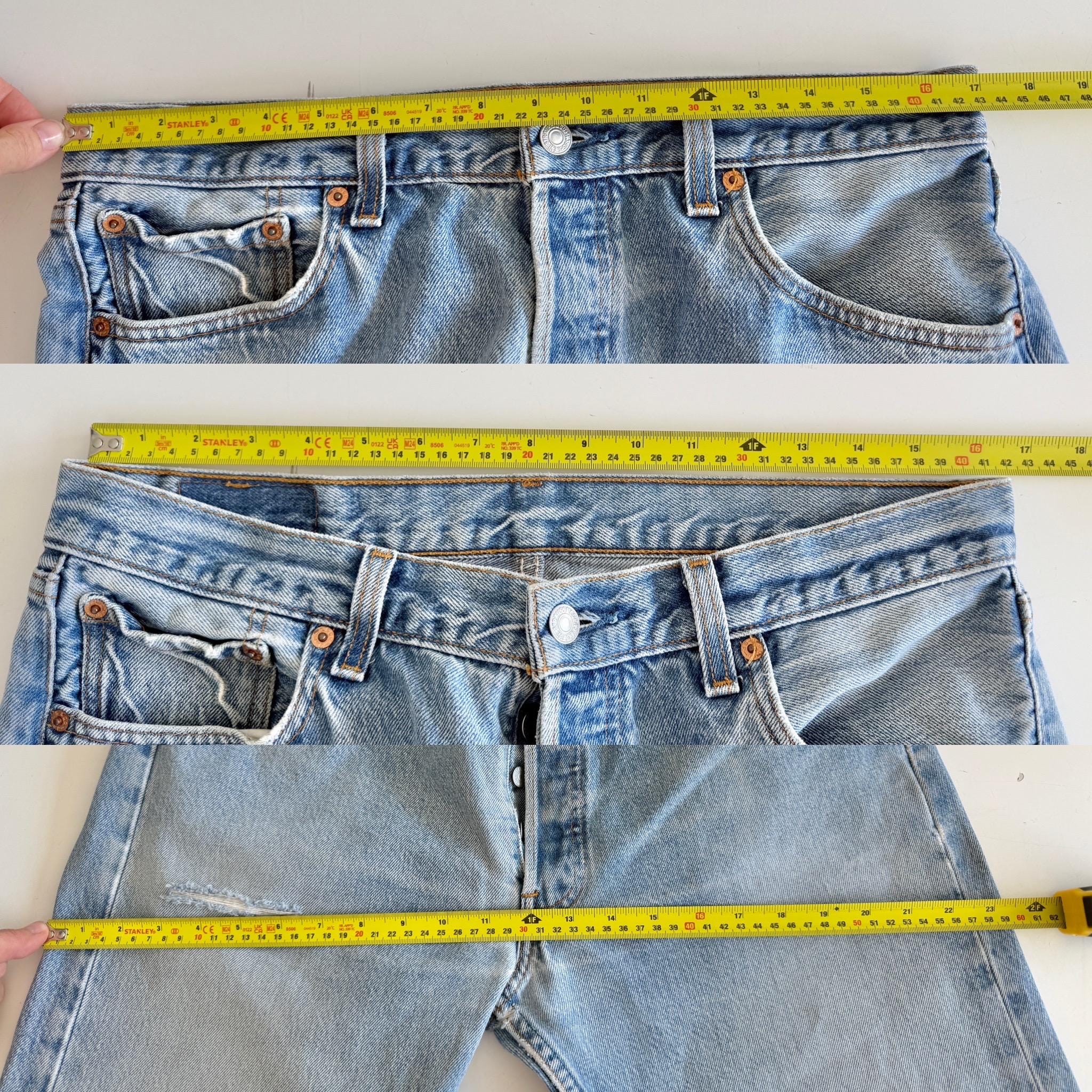 W33 L31 Levis 501 vintage 33” measured waist medium faded blue made in 90s USA