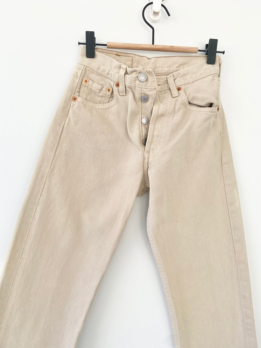 Levis 501 jeans w22 L30 beige denim Levi’s vintage 501 made in France 90s
