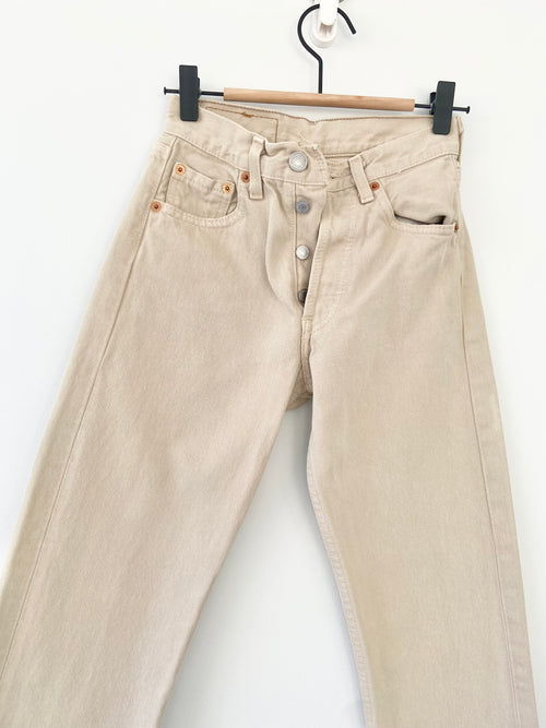 Levis 501 jeans w22 L30 beige denim Levi’s vintage 501 made in France 90s