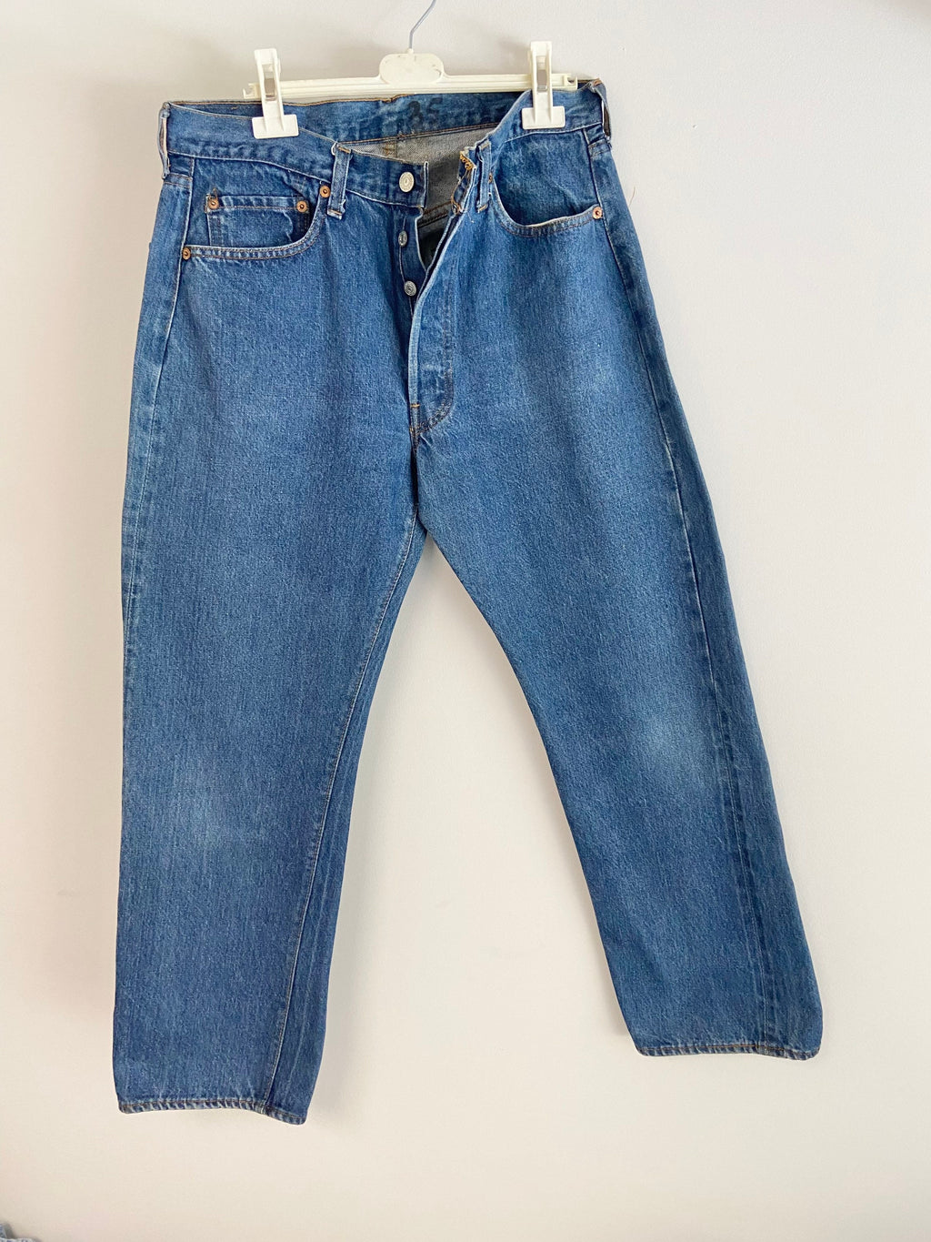 w32 L27 Vintage Levi’s 501 Red line Selvedge Made in USA raw blue 70/80