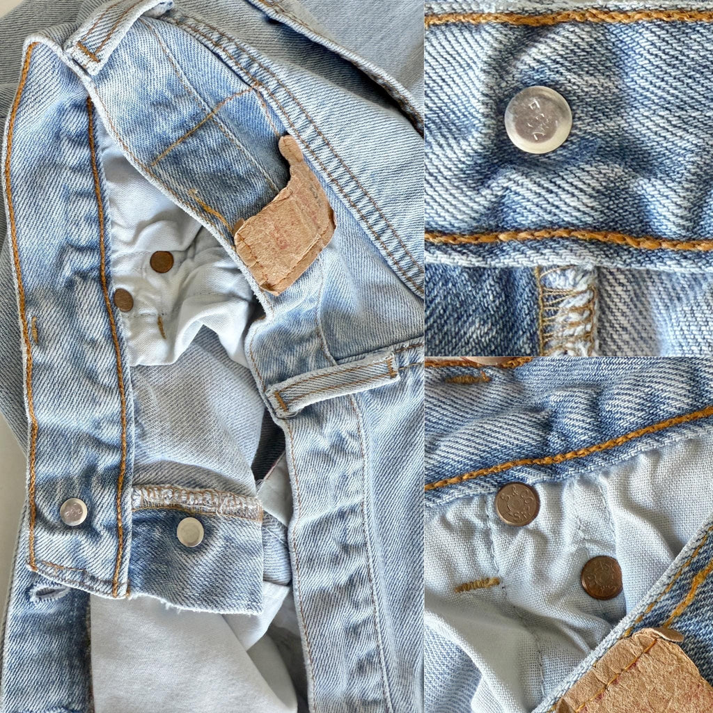W27 L29 Levis 501 vintage 26-27” measured waist light blue faded 90s made in USA hol