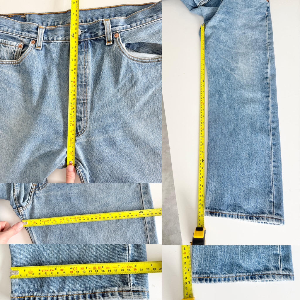 W36 L29 Levis 501 vintage 36” waist medium blue 501s made in Canada year 2000