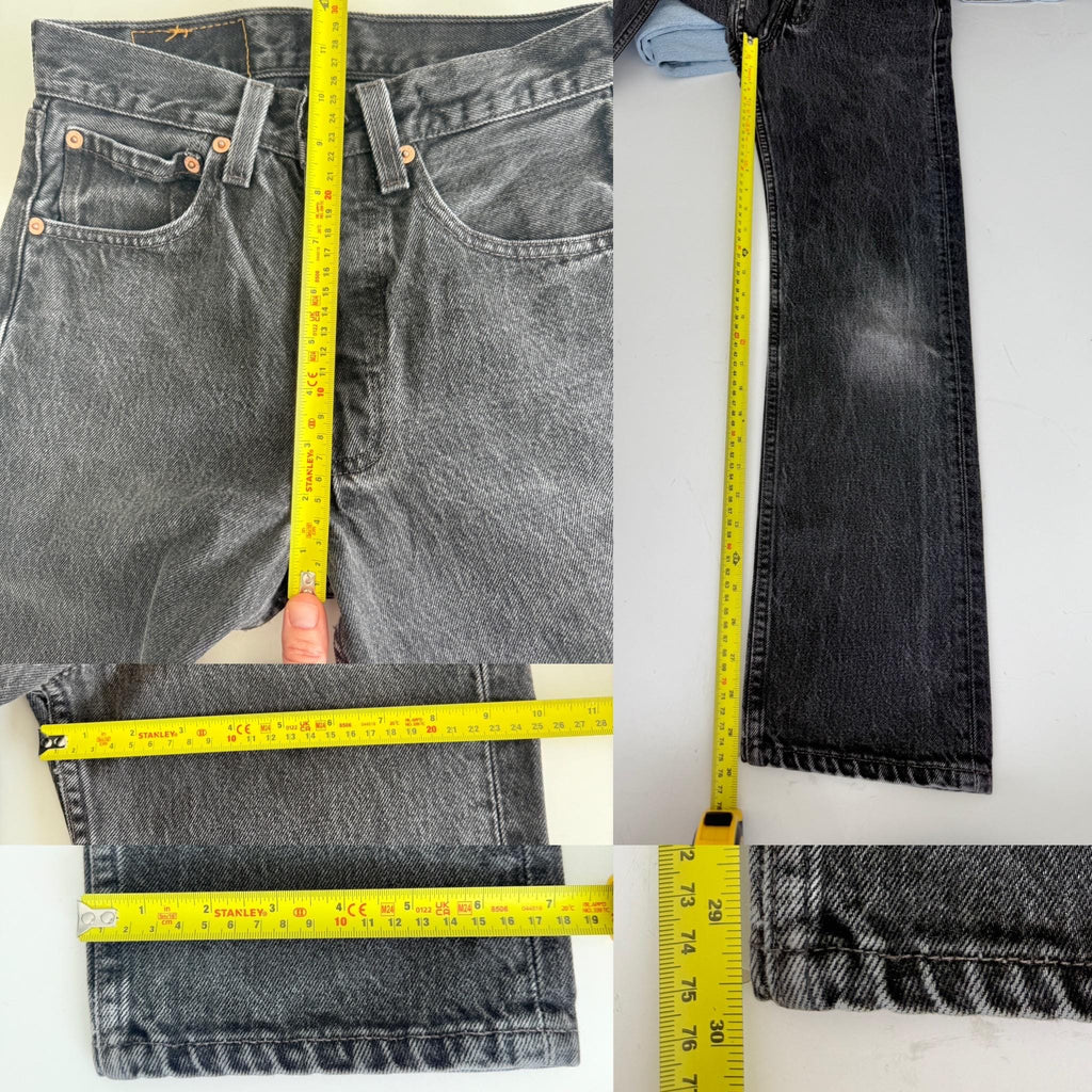 W24 L30 Levis 501 vintage 23-24” waist medium blue 501s made in USA 90s (mayuk)