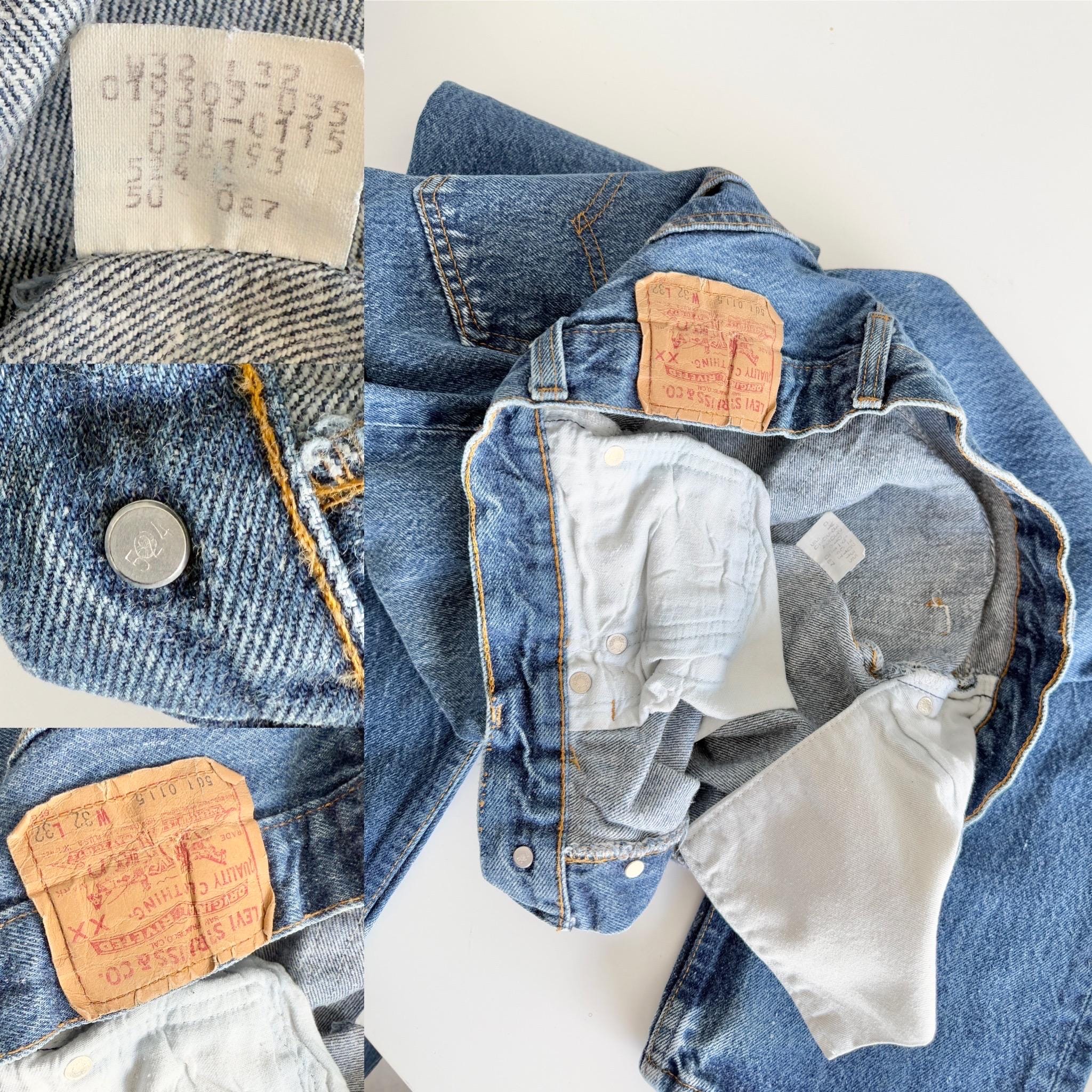 Levis 501s  vintage w30 L31 dark raw blue 501s made in USA 80s straight leg jeans 501 28”/30” waist