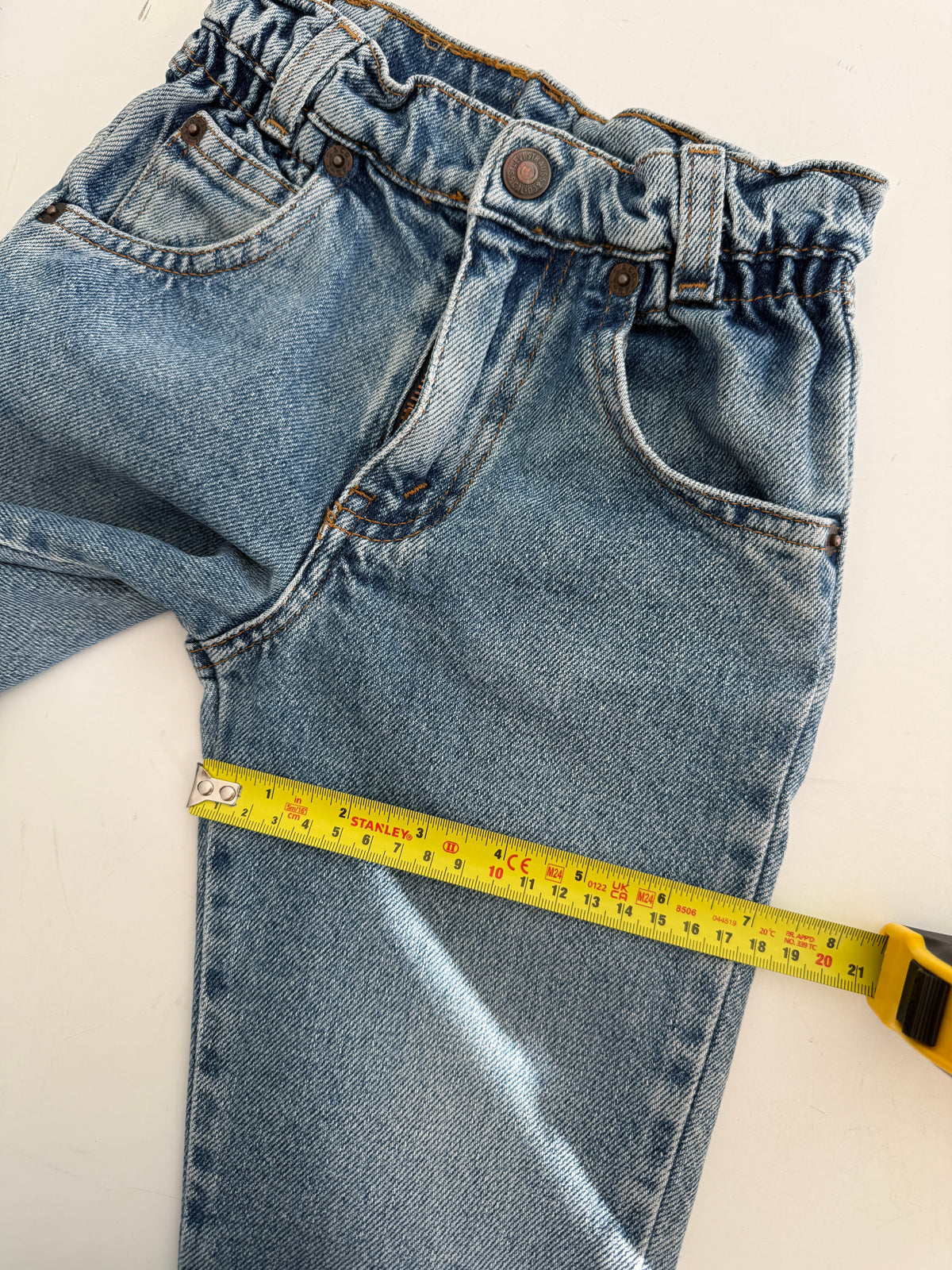 Kids Age 24 months vintage Levis 17” measured waist medium blue faded 90s denim