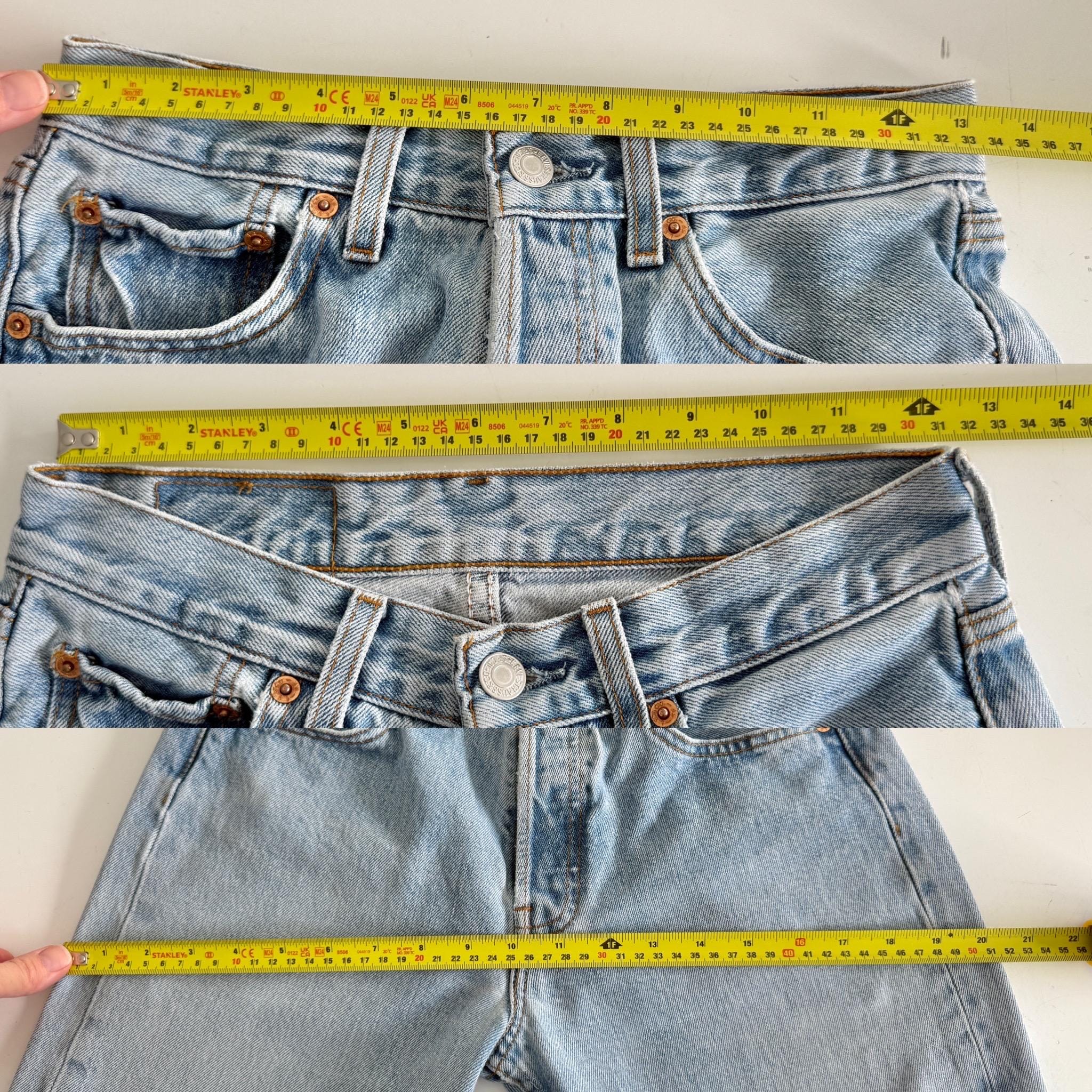 W25 L31 Levis 501 vintage 24-25” measured waist light blue faded made in late y2k redone