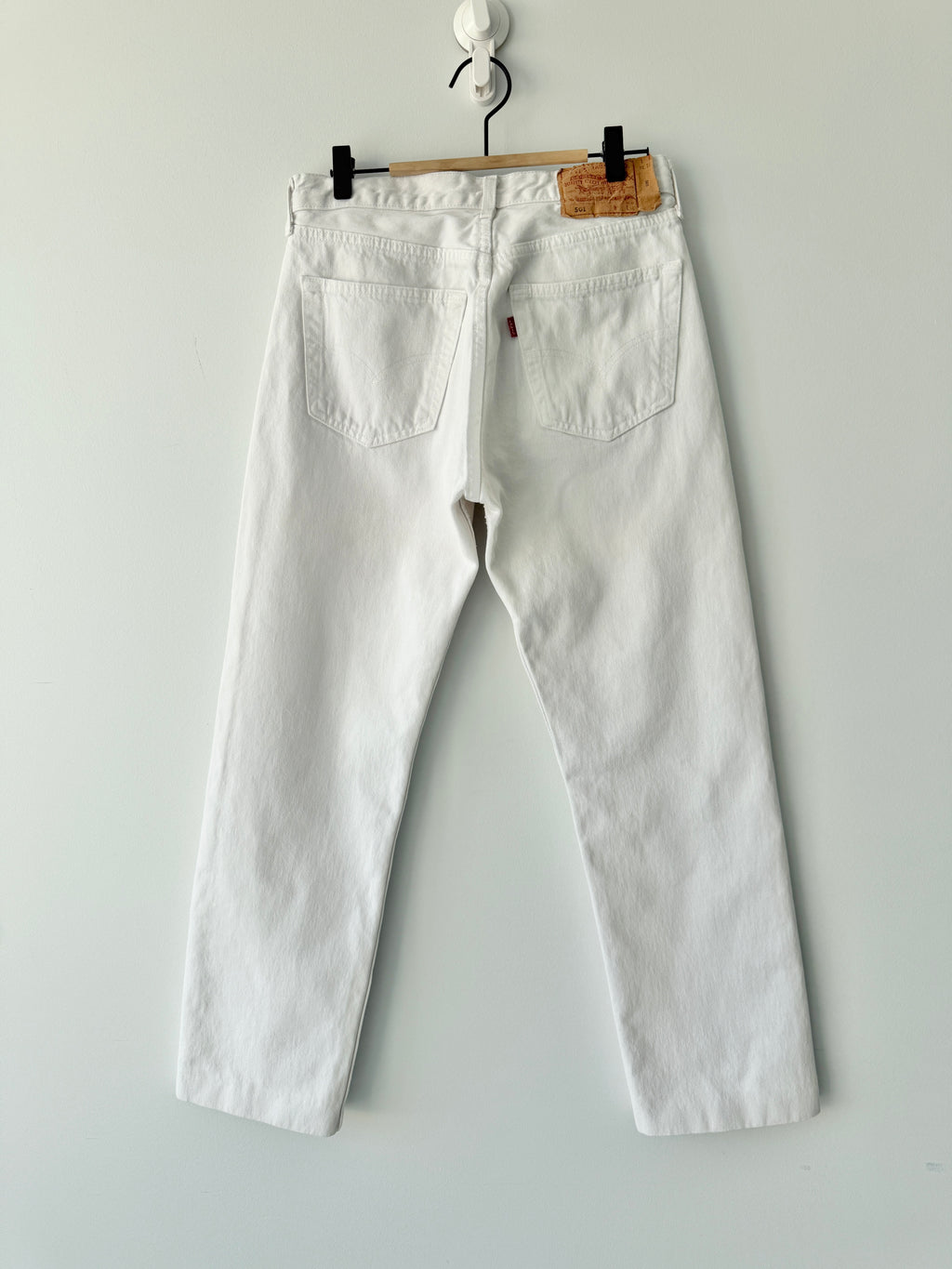 W29 L27 vintage Levis 501 28-29”” measured white denim 90s 501s