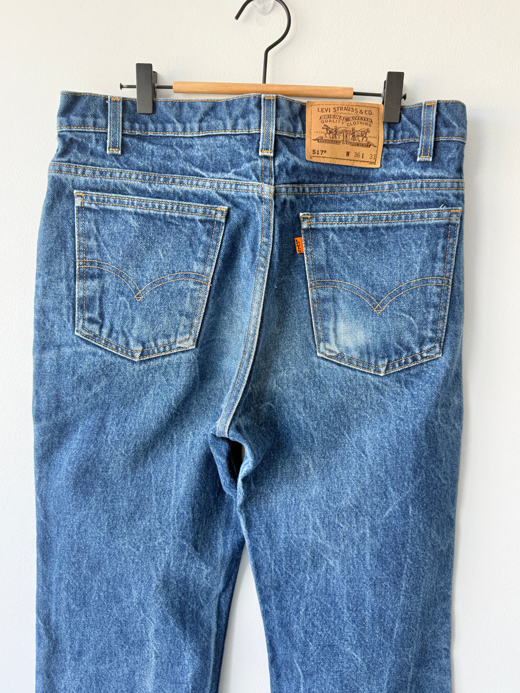 W33 L34 vintage Levis 517 33” measured waist raw blue 517s made in 90s USA