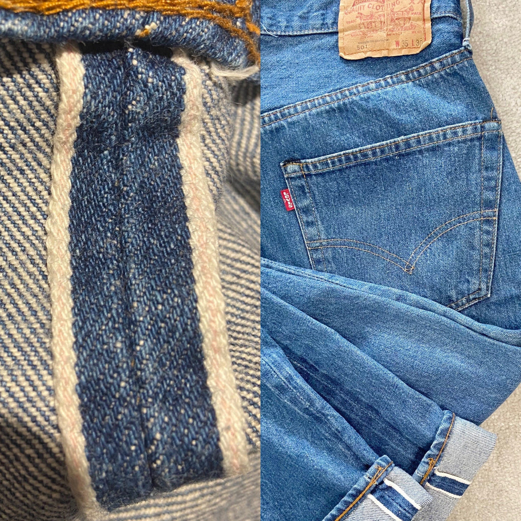 w32 L27 Vintage Levi’s 501 Red line Selvedge Made in USA raw blue 70/80