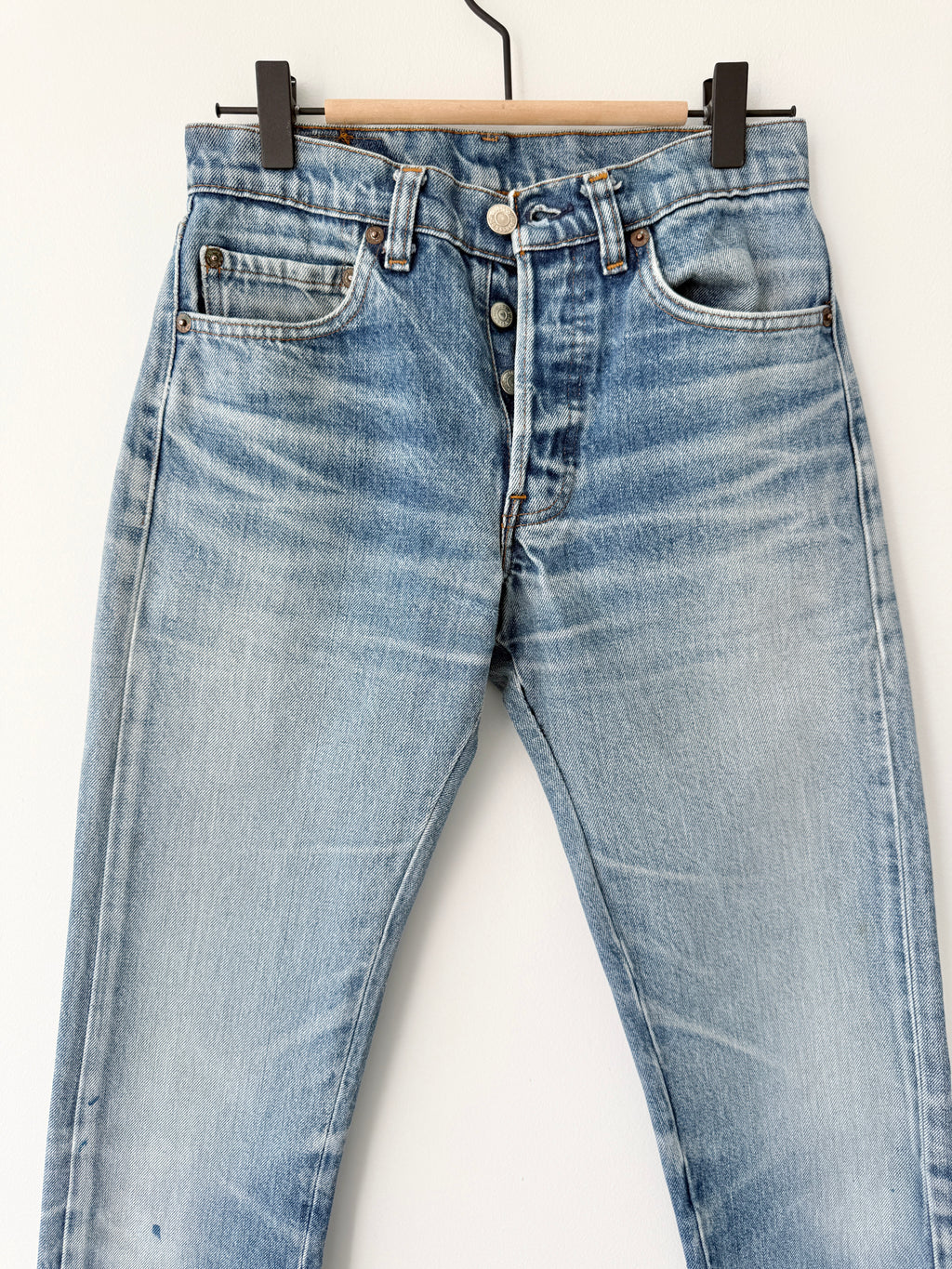 Re done - W25 L31 vintage Levis 501 24/25” measured whiskers medium blue 80s 501s