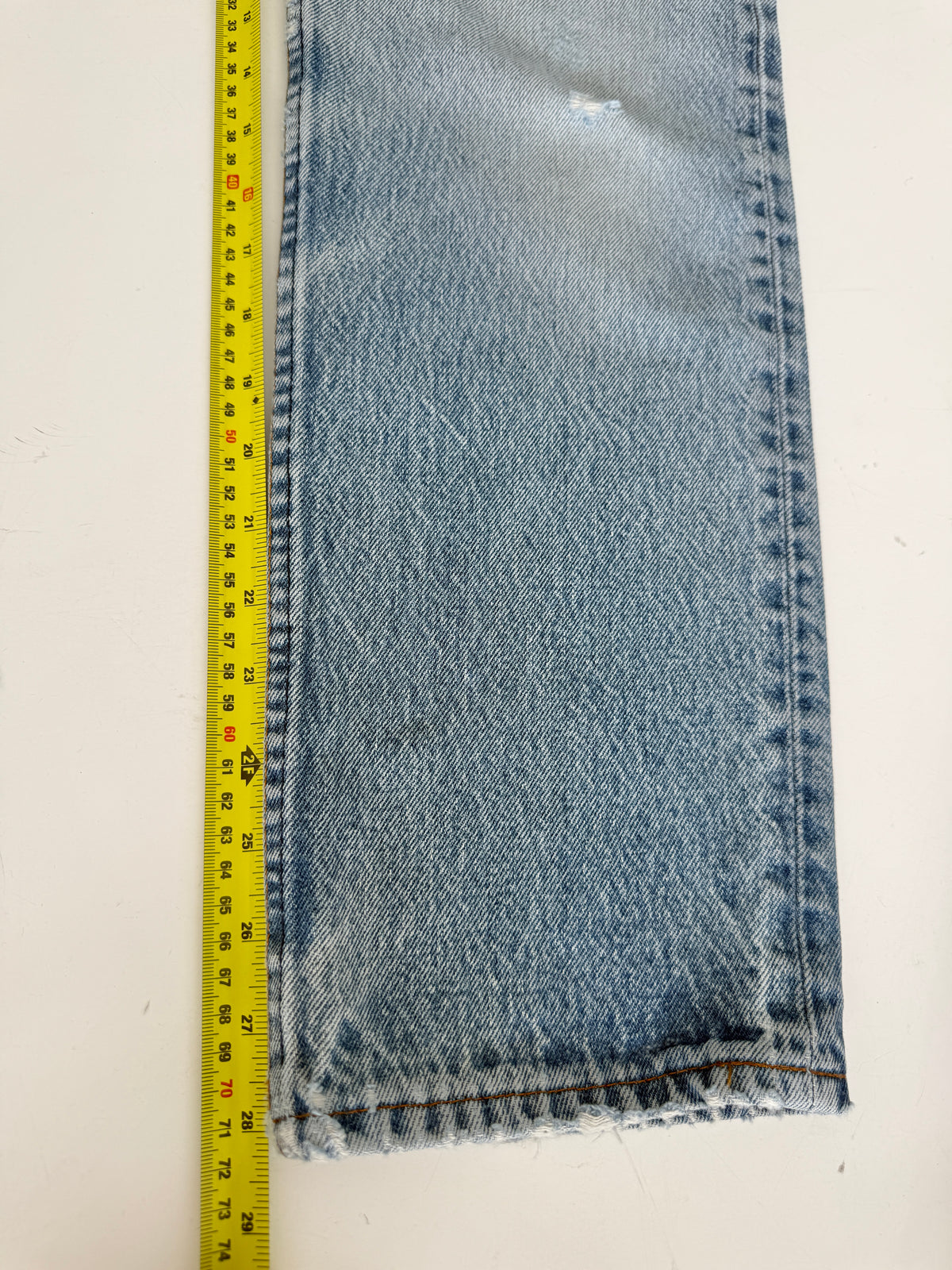 Soft W24 L28 vintage Levis 701s 23/24” measured light blue faded 80s USA 701s