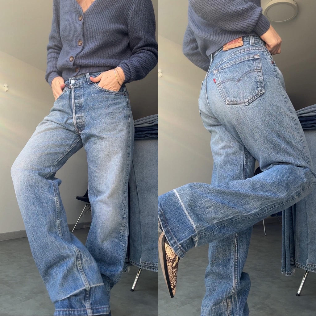 W33 L31 vintage Levis 501 31-33” measured waist medium faded denim made in USA  90s