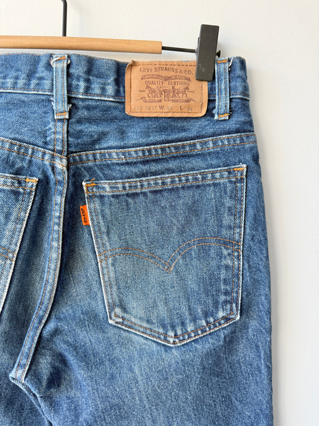 W26 L30 vintage Levis 630 26” measured light faded blue 80s Levi’s 630’s