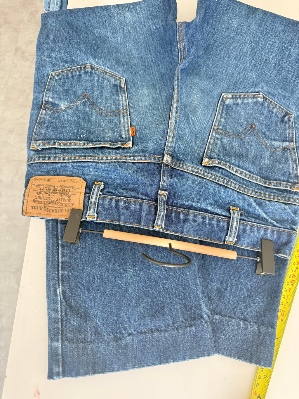 W31 L29 vintage Levis 630 30/31” measured waist dark faded blue 630s 80s   Orange tab