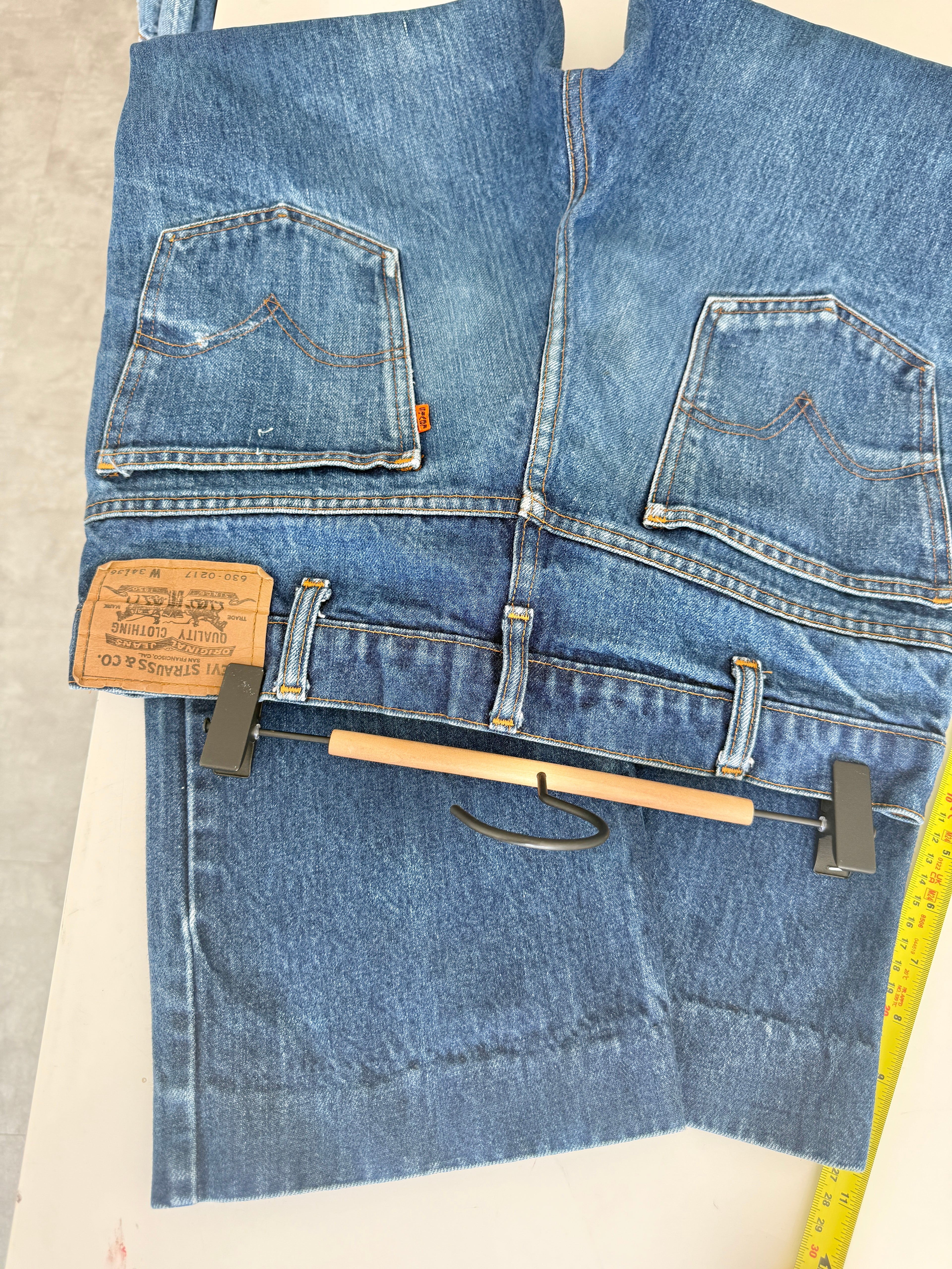 W31 L29 vintage Levis 630 30/31” measured waist dark faded blue 630s 80s   Orange tab