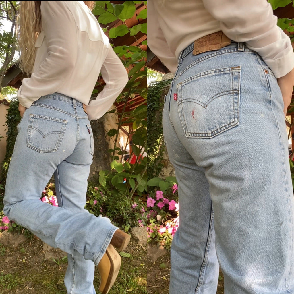 Vintage Levi’s 501 w29 L33 made in 1998  stone Wash paint distressed faded vintage 501s