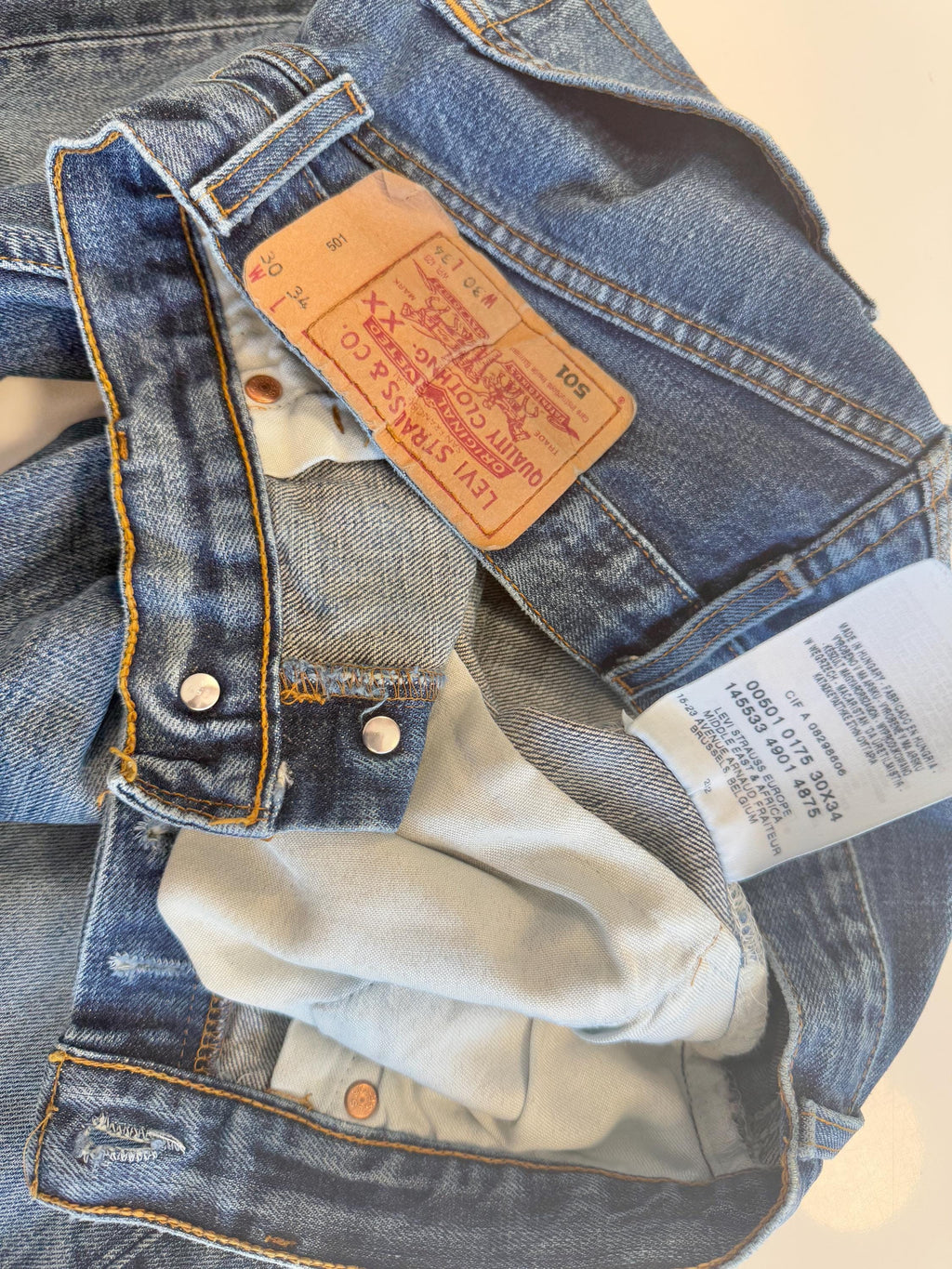 Levis 501 vintage w29 L33 faded  dark blue 501s made in Hungary straight leg jeans 501 28”/29” waist (febuk)