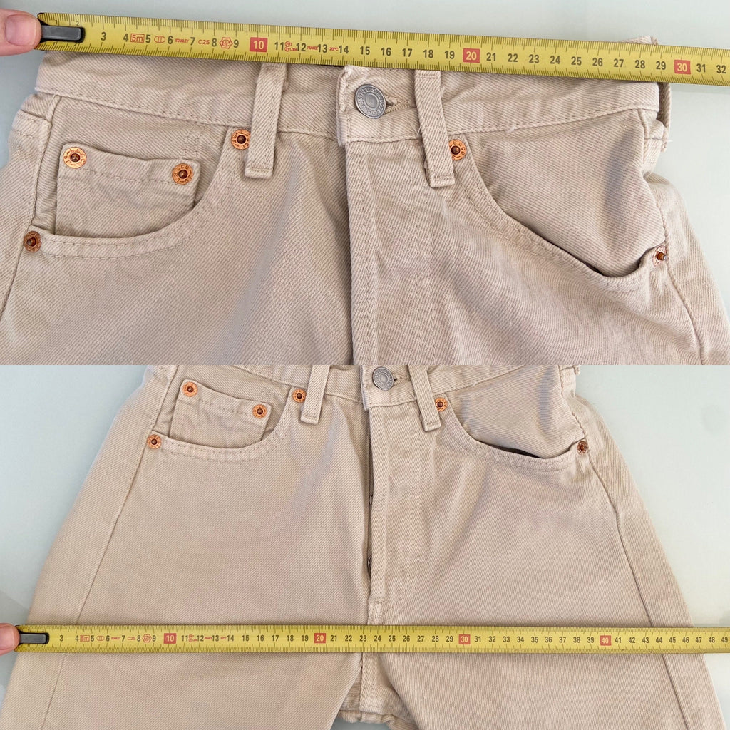 Levis 501 jeans w22 L30 beige denim Levi’s vintage 501 made in France 90s