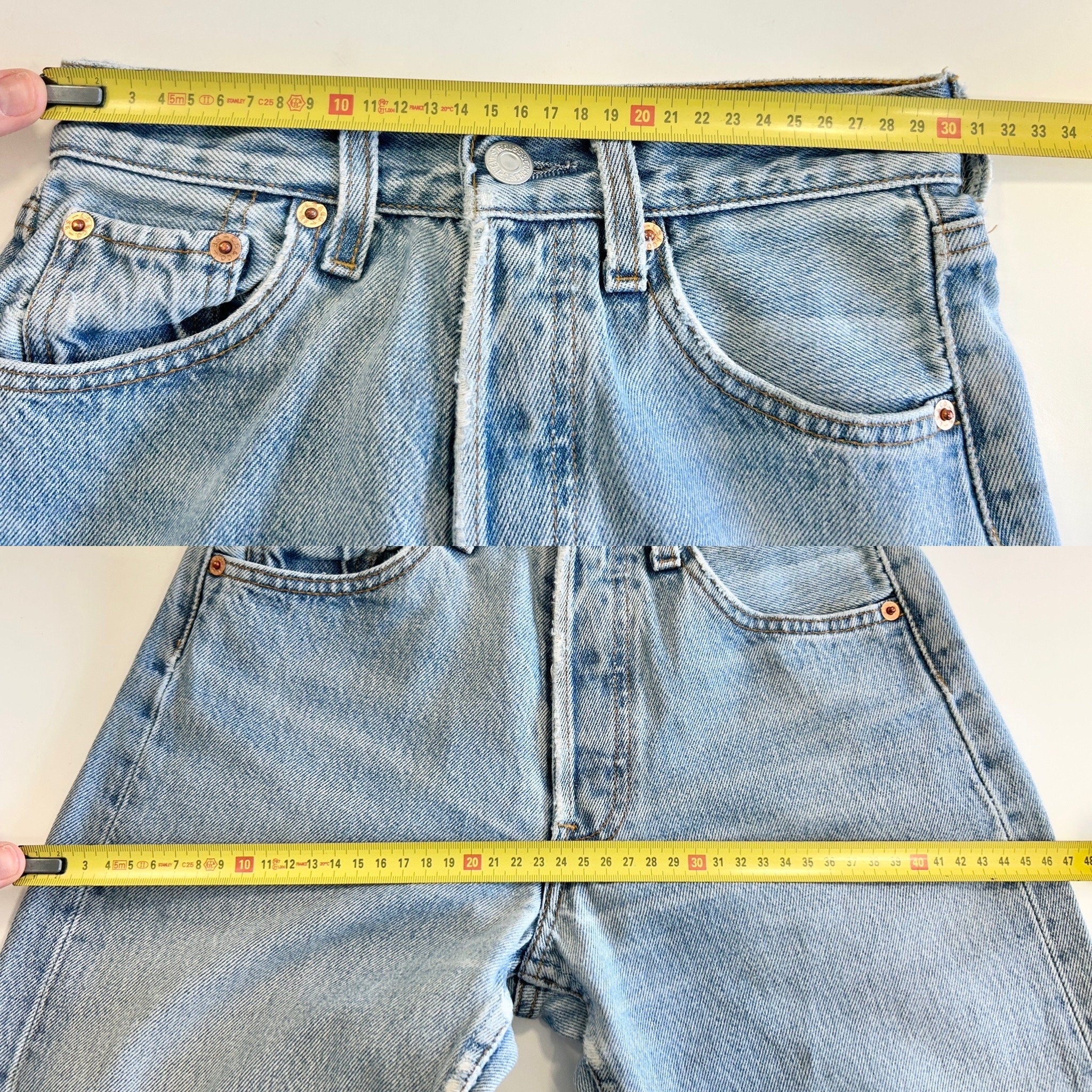 Levi’s 501 vintage w23 L30 Levi’s 501 light blue faded blue straight leg blue 501 vintage blue 501 worn vintage Levi’s