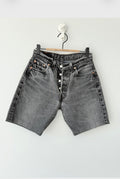 W26 Levis shorts 501 vintage 25-26” waist black faded 501s made in USA for women 90s