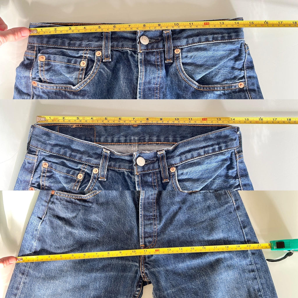 w28 L31 Levis 501 vintage dark indigo blue shade straight leg jeans made in Spain 501 vintage 28” waist decuk