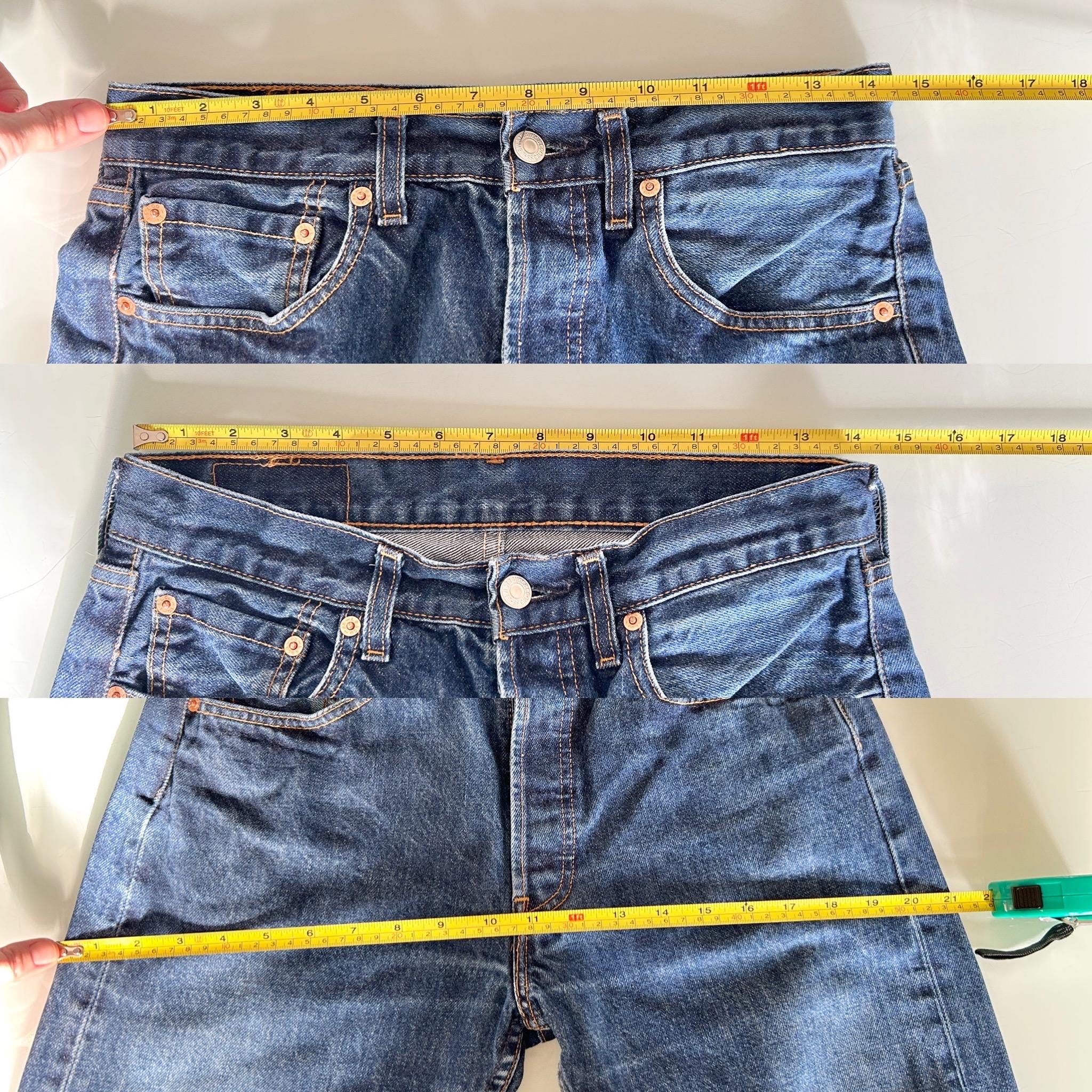 w28 L31 Levis 501 vintage dark indigo blue shade straight leg jeans made in Spain 501 vintage 28” waist decuk