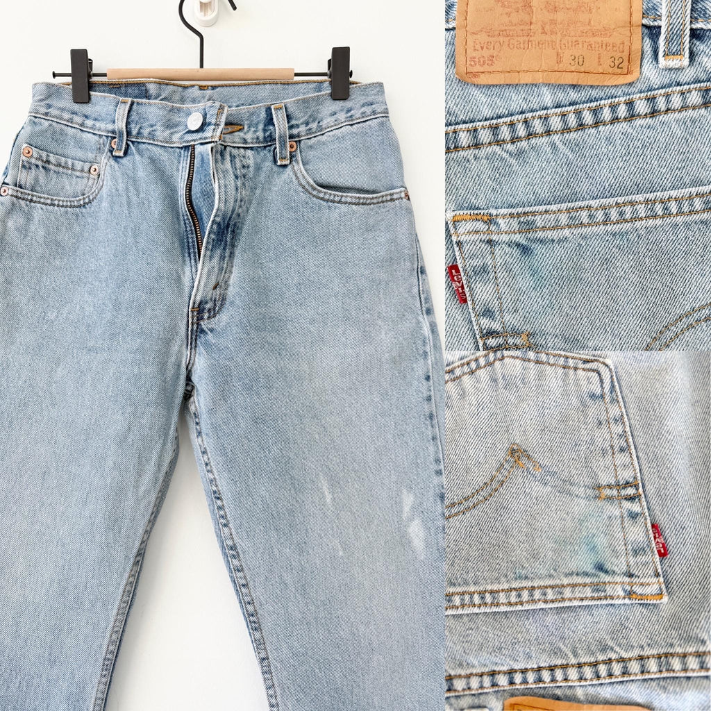 Levis 505 vintage w28/29 L31 light blue 505s made in Columbia straight leg jeans 501 28”/29” waist hols