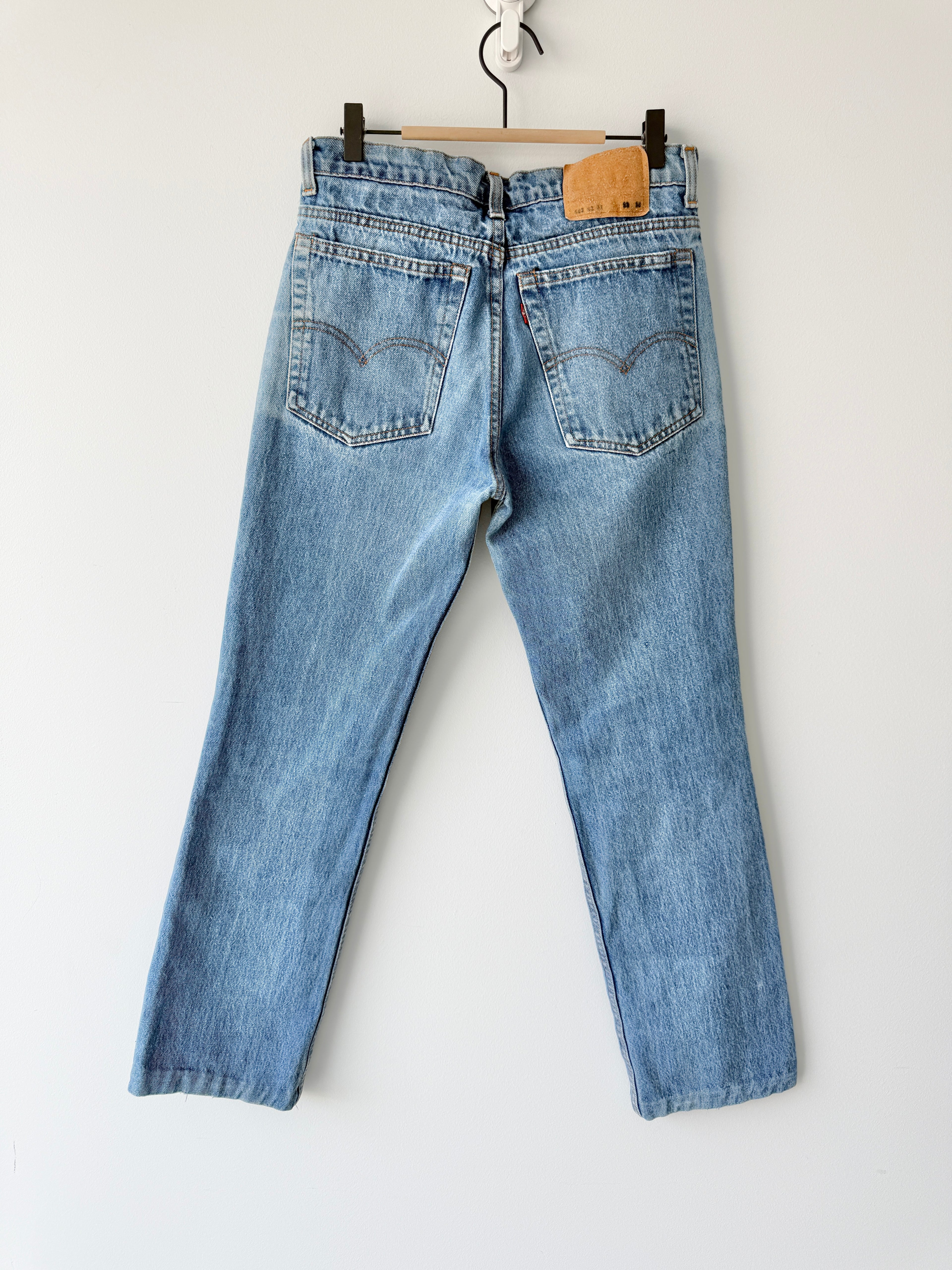 W30 L29 vintage Levis 603 30”measured medium blue 80s 603s