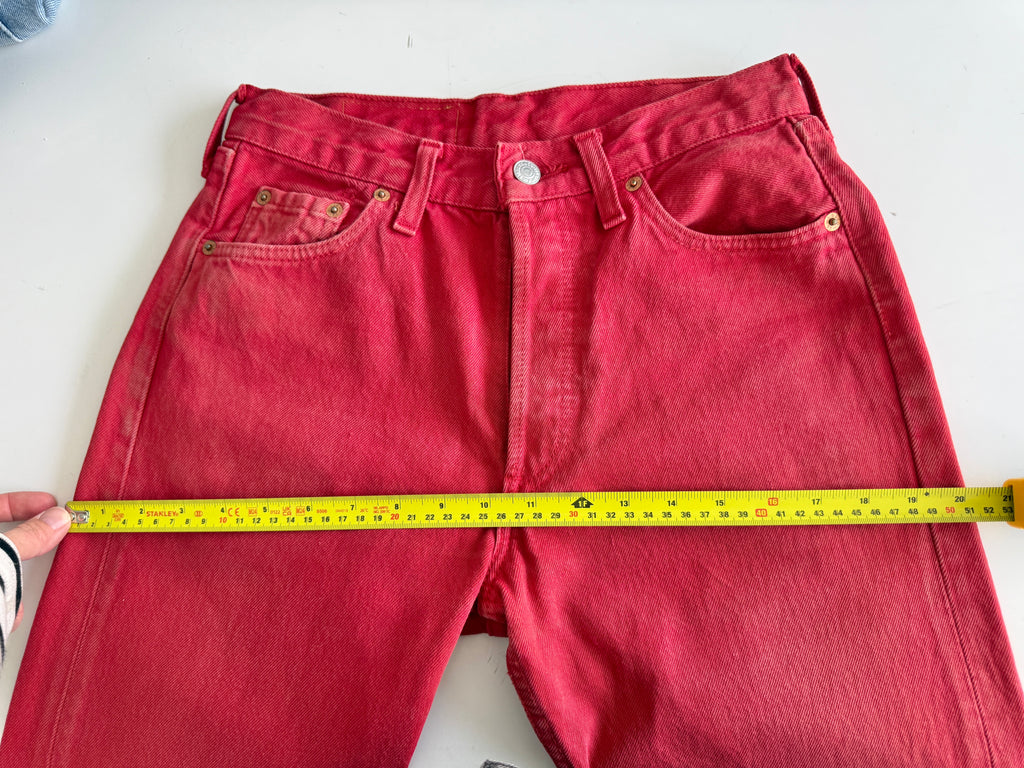 Soft W27 L28 vintage Levis 501 red 26/27” measured waist 501s early 90s