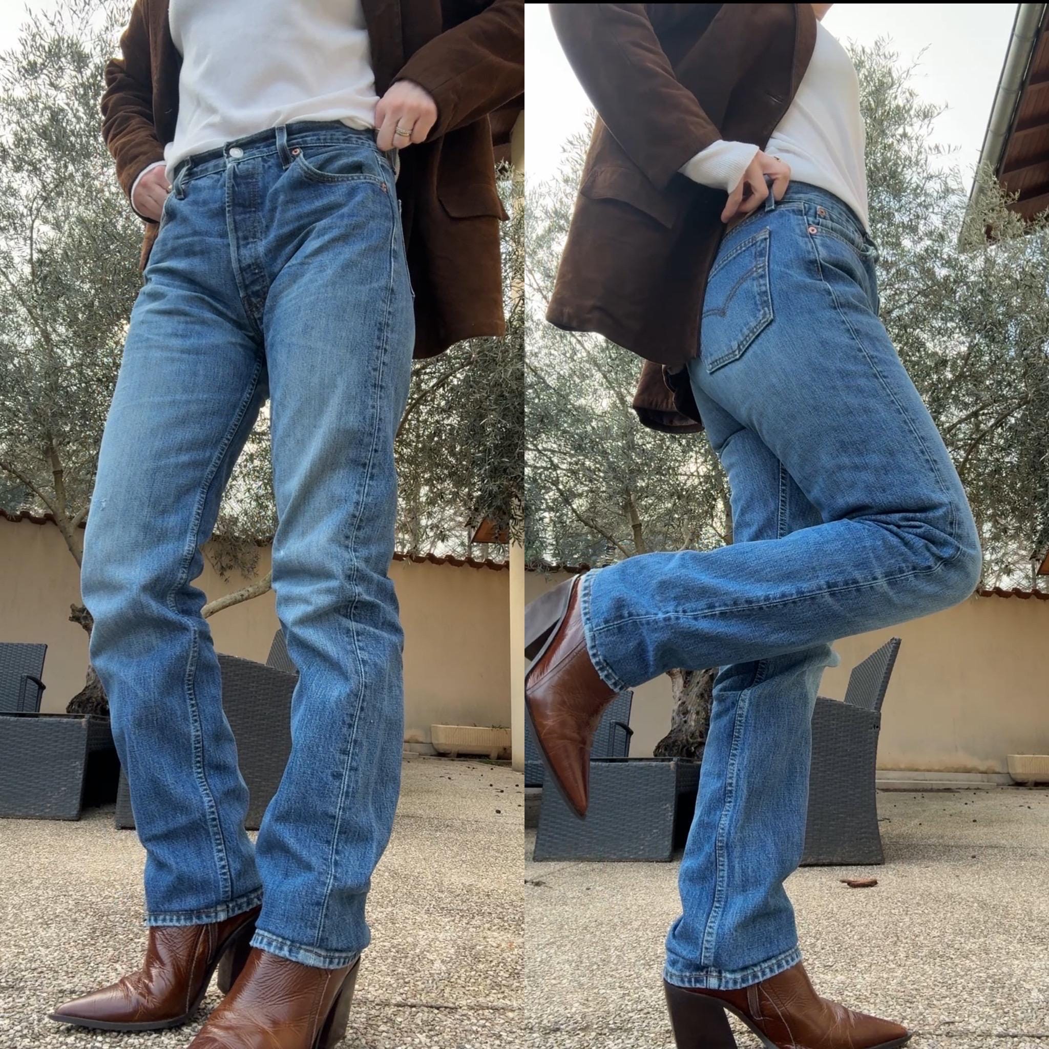 Levis 501 vintage w29 L33 faded  dark blue 501s made in Hungary straight leg jeans 501 28”/29” waist (febuk)