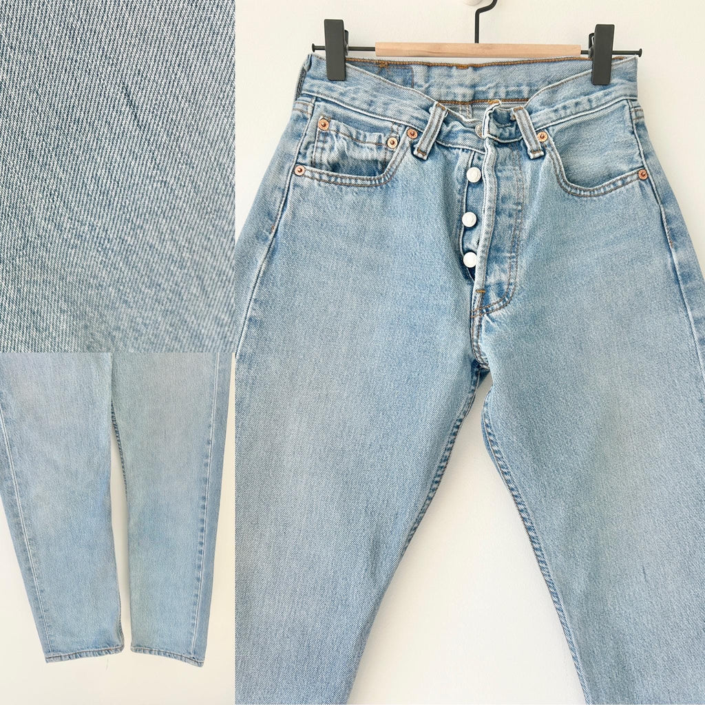 Levis 501 vintage w24 L29 Levi’s faded worn light blue straight leg Levi’s 501 90s vintage Levi’s 501  (23/24 waist)