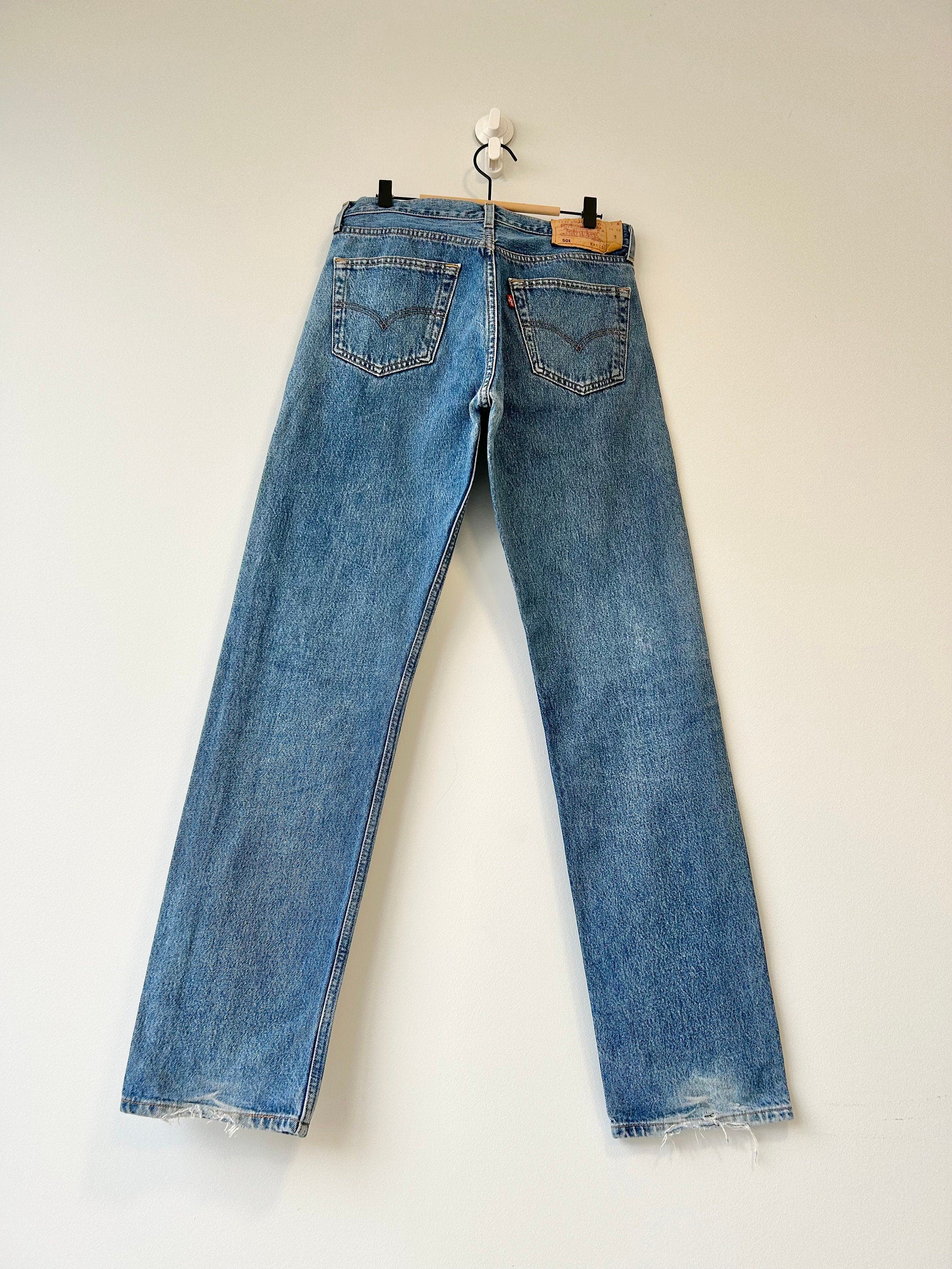 Levis 501 jeans w33 L33 raw blue faded dark blue denim 501 vintage Levi’s faded blue denim 501 vintage