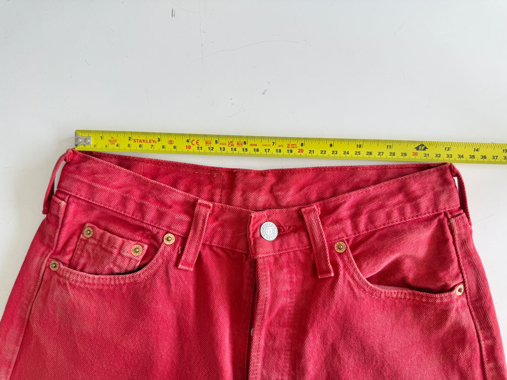Soft W27 L28 vintage Levis 501 red 26/27” measured waist 501s early 90s