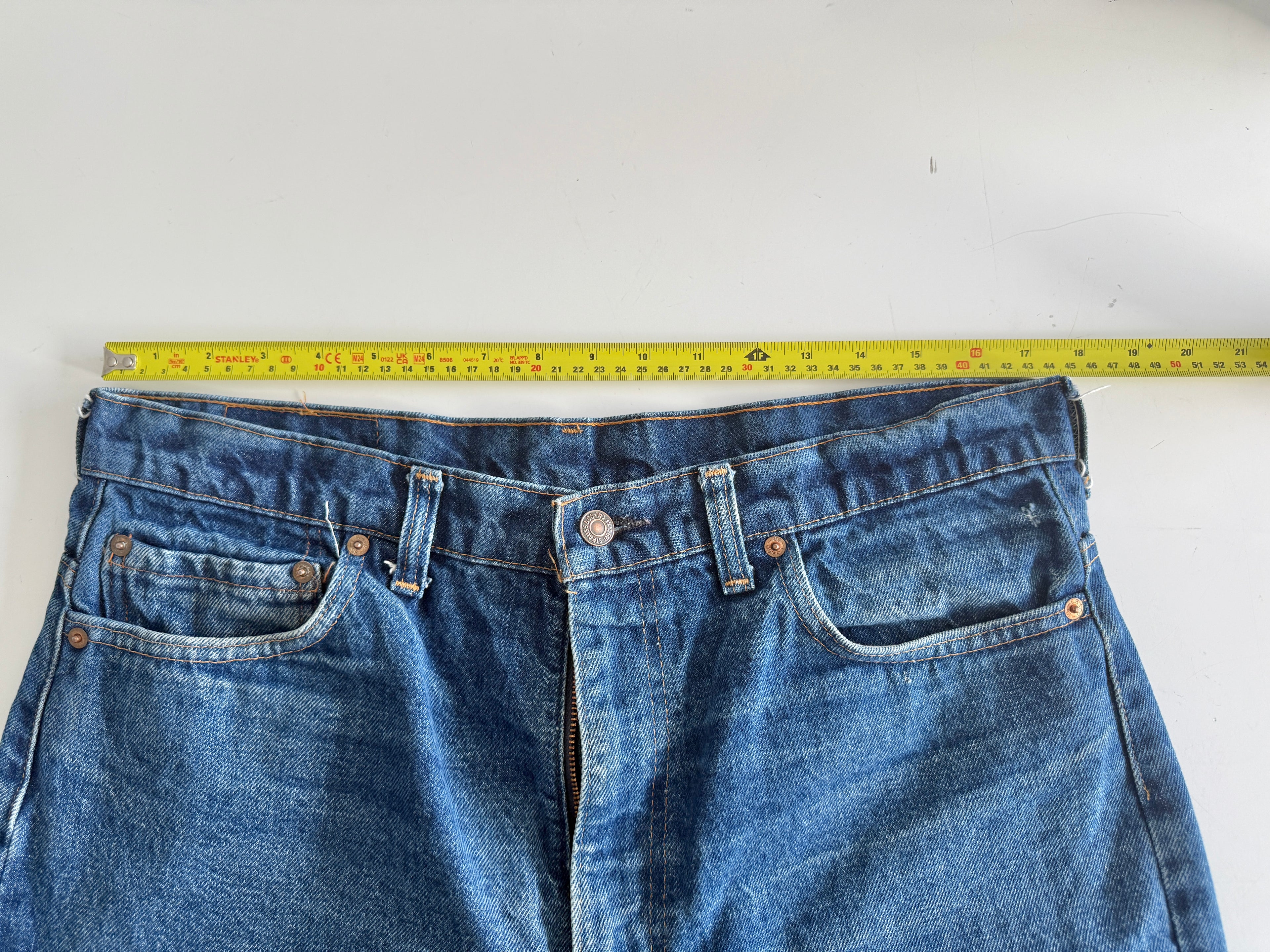 W34 L26 vintage Levis 517 34” measured light blue fade denim 90s Levi’s 517s USA